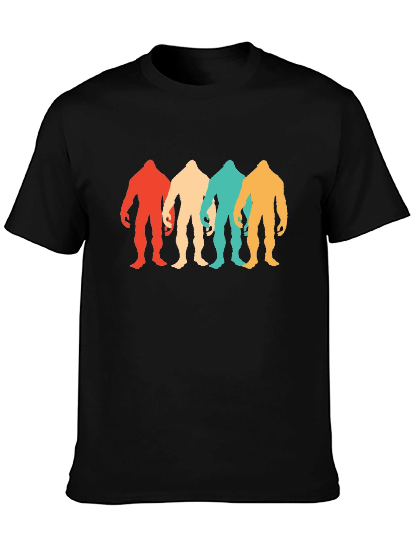 Retro Bigfoot Silhouette Graphic Tee - Black