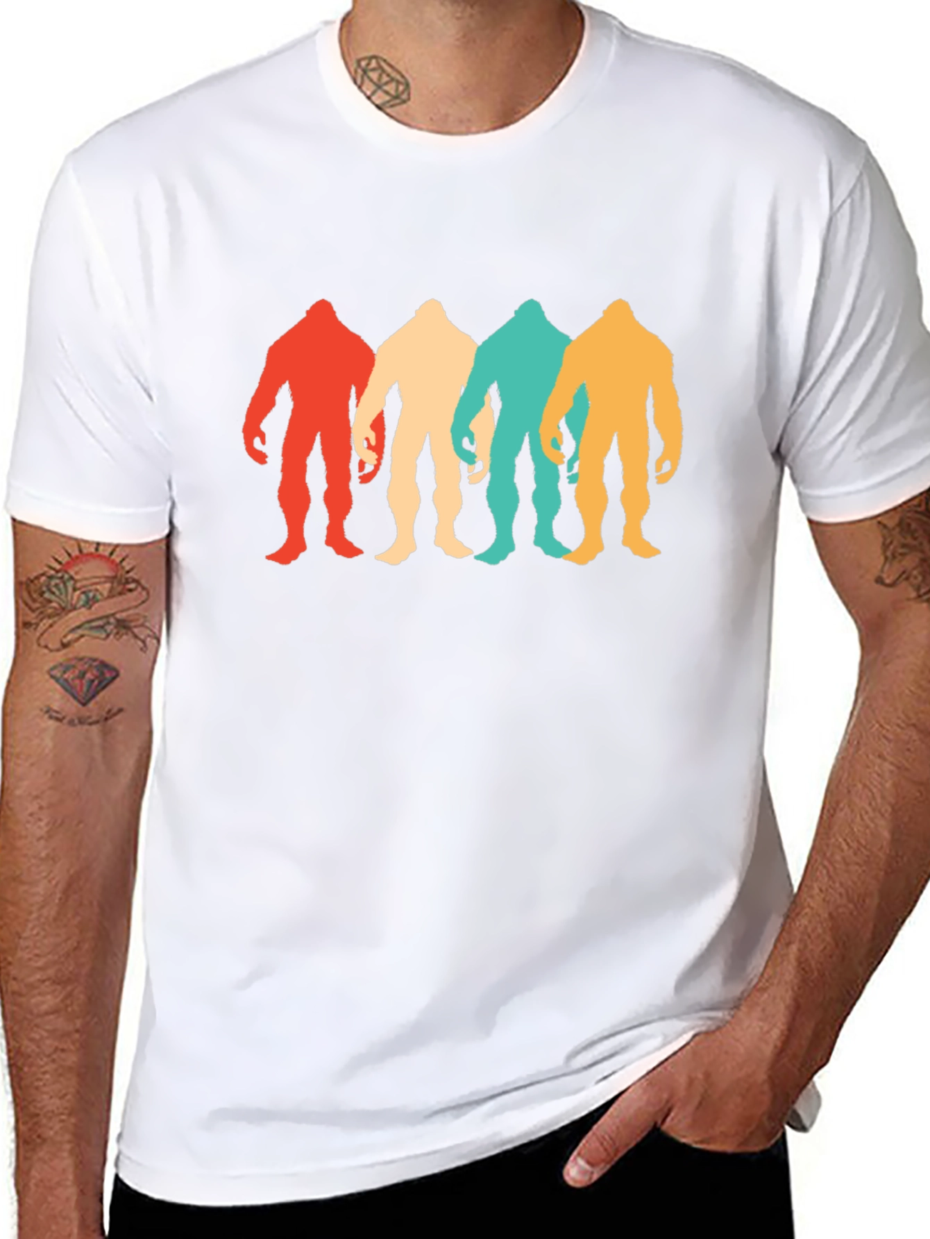Retro Bigfoot Silhouette Graphic Tee - Black
