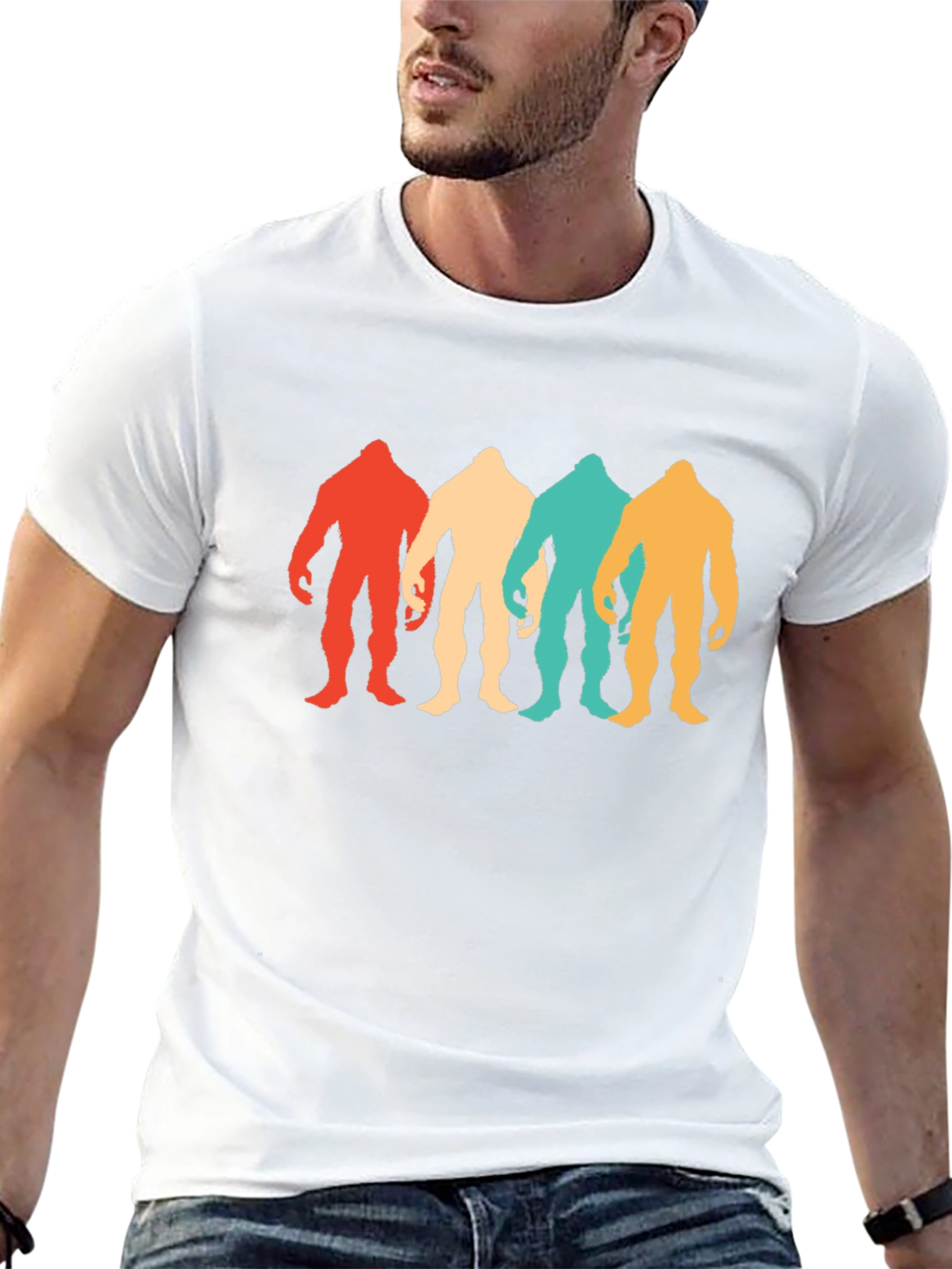 Retro Bigfoot Silhouette Graphic Tee - Black