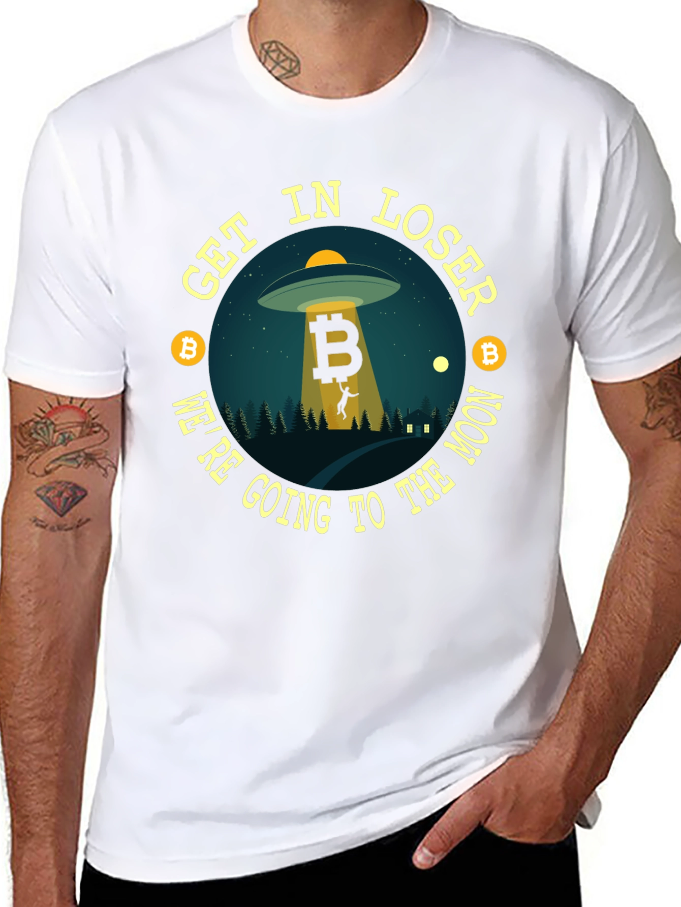 Bitcoin UFO T-Shirt - Get In Loser!