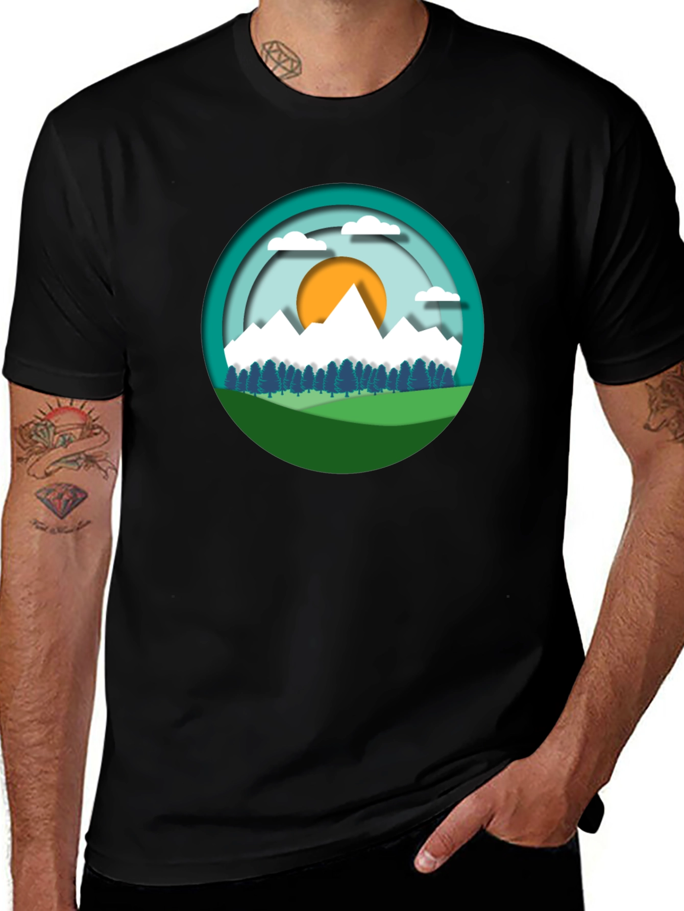 Mountain Scene Graphic Tee - Nature Lover Shirt