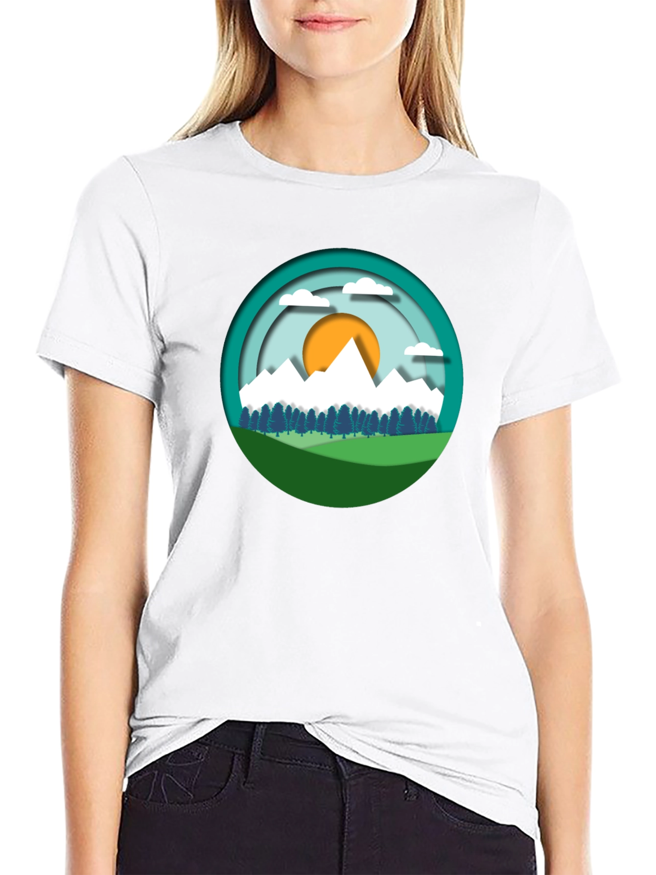 Mountain Scene Graphic Tee - Nature Lover Shirt