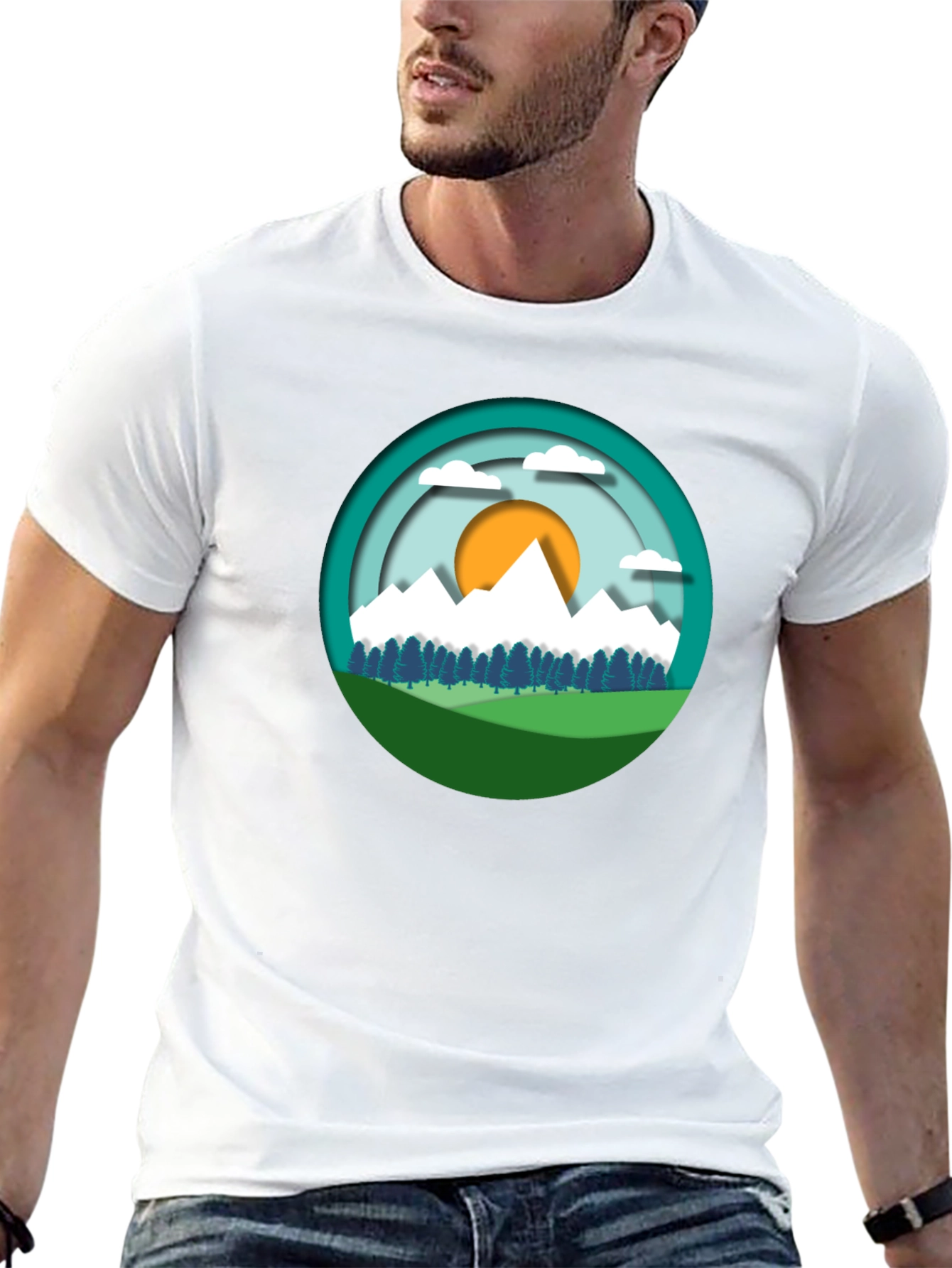 Mountain Scene Graphic Tee - Nature Lover Shirt