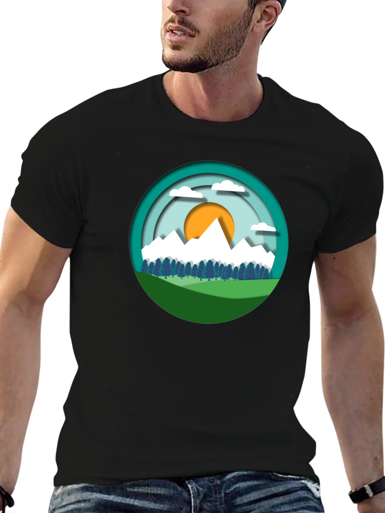 Mountain Scene Graphic Tee - Nature Lover Shirt