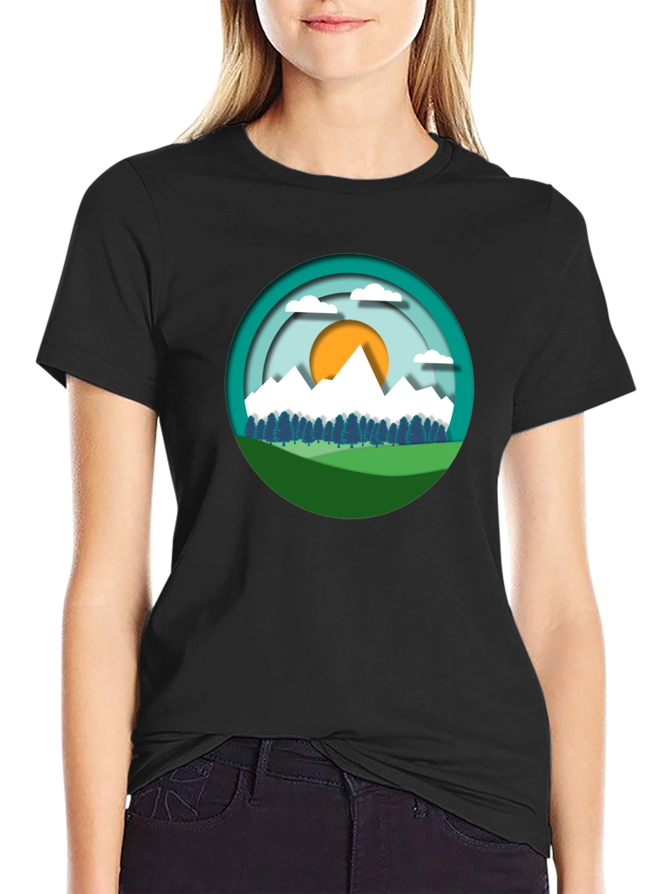 Mountain Scene Graphic Tee - Nature Lover Shirt