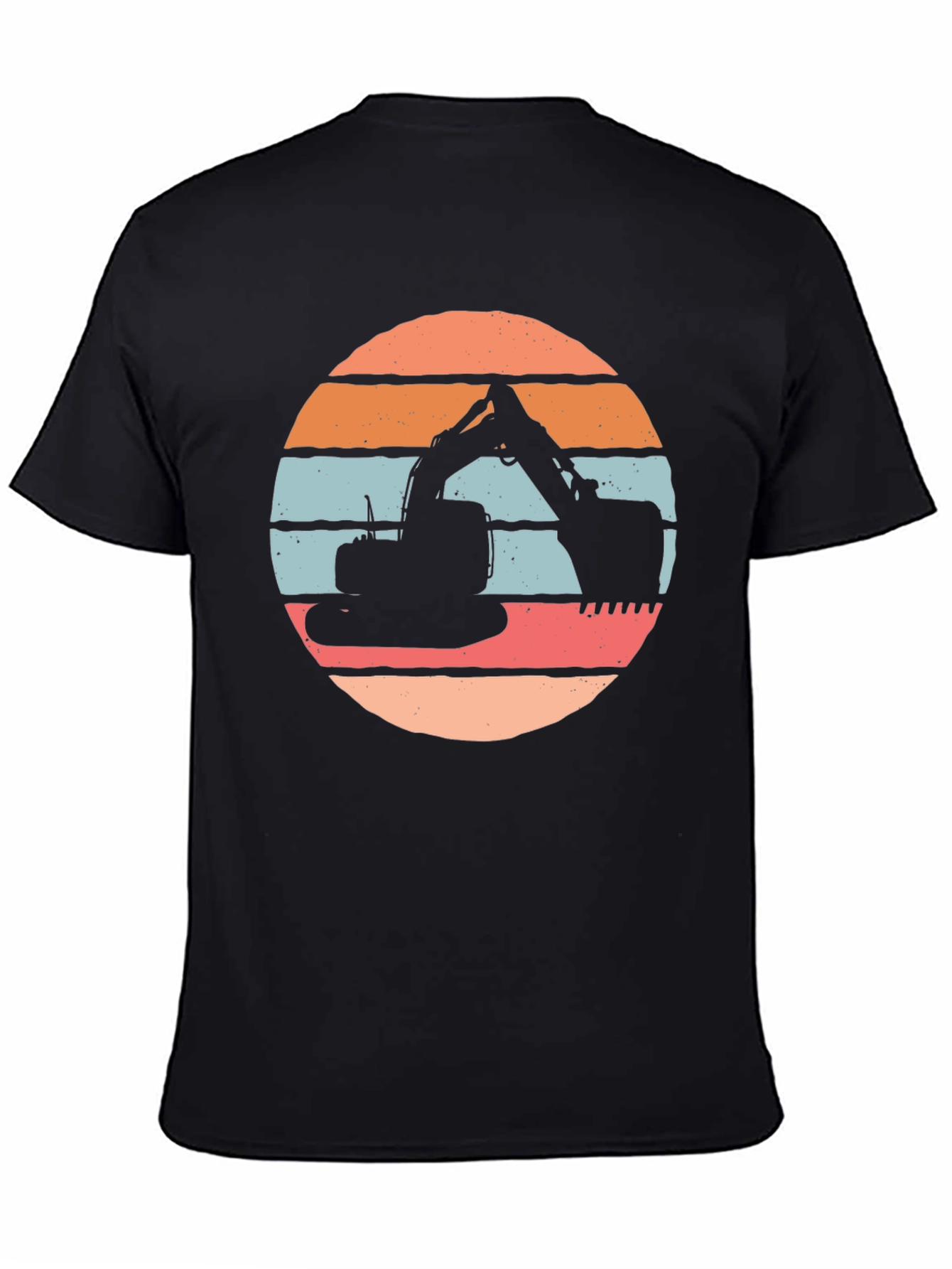 Excavator Sunset Graphic Tee - Construction Crew Shirt