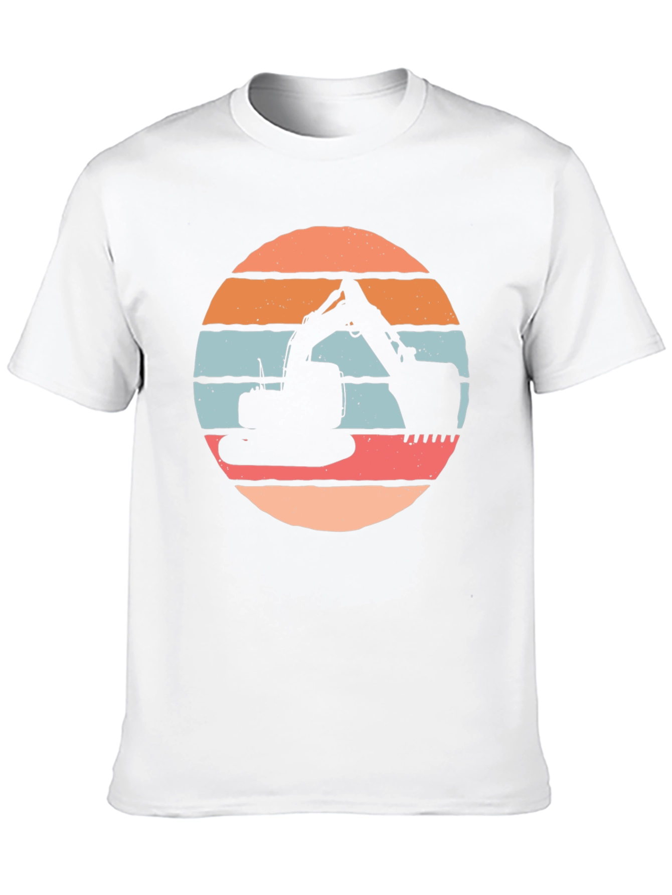 Excavator Sunset Graphic Tee - Construction Crew Shirt