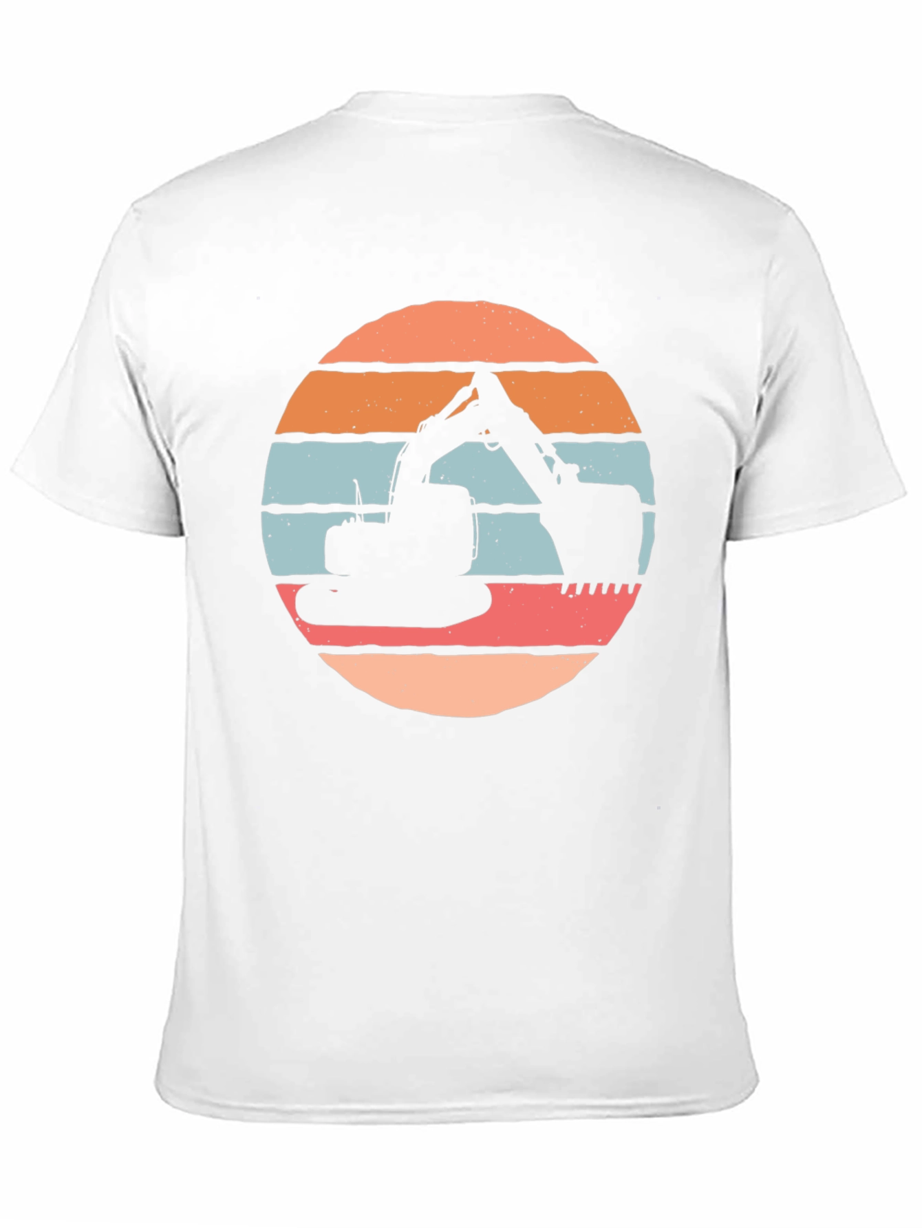 Excavator Sunset Graphic Tee - Construction Crew Shirt