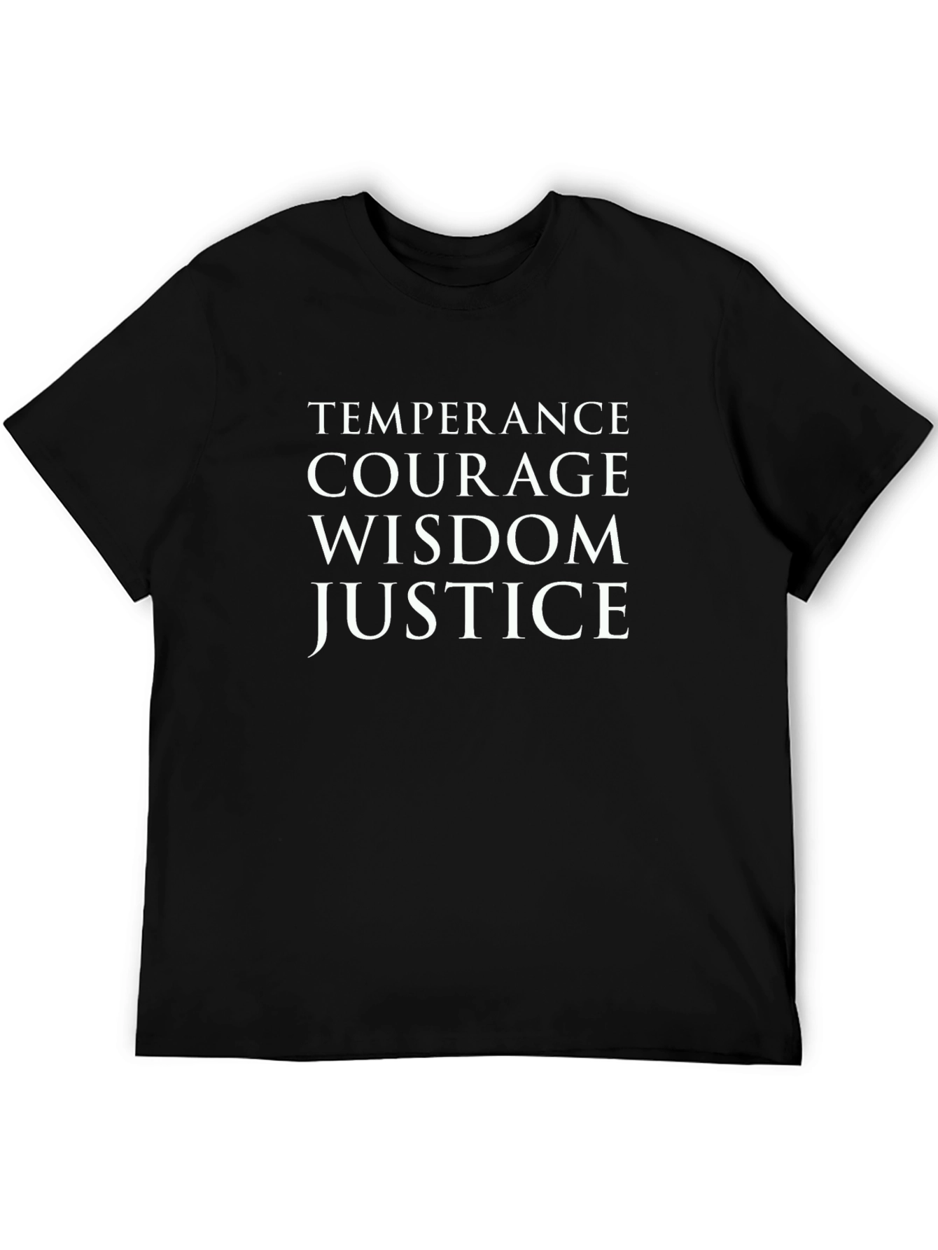 Virtues Graphic Tee - Temperance Courage Wisdom Justice