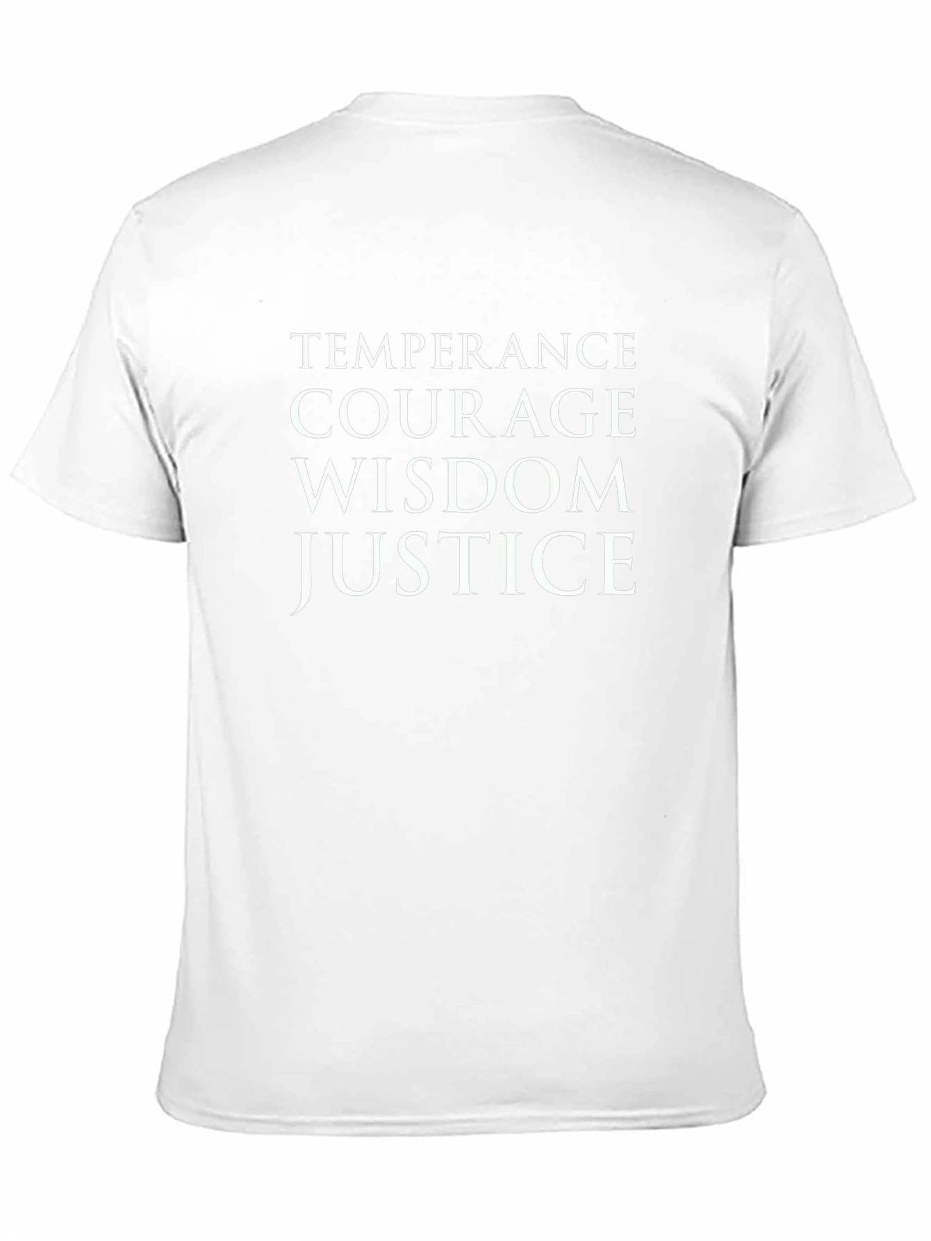 Virtues Graphic Tee - Temperance Courage Wisdom Justice