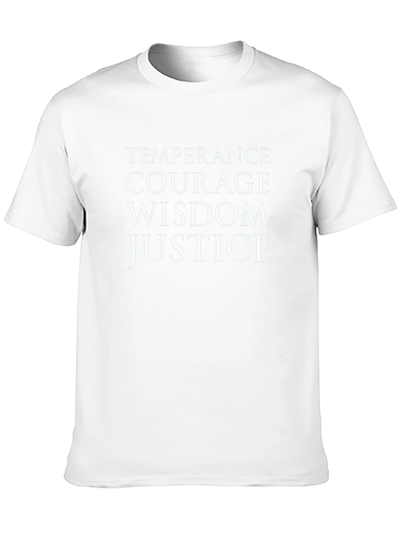 Virtues Graphic Tee - Temperance Courage Wisdom Justice
