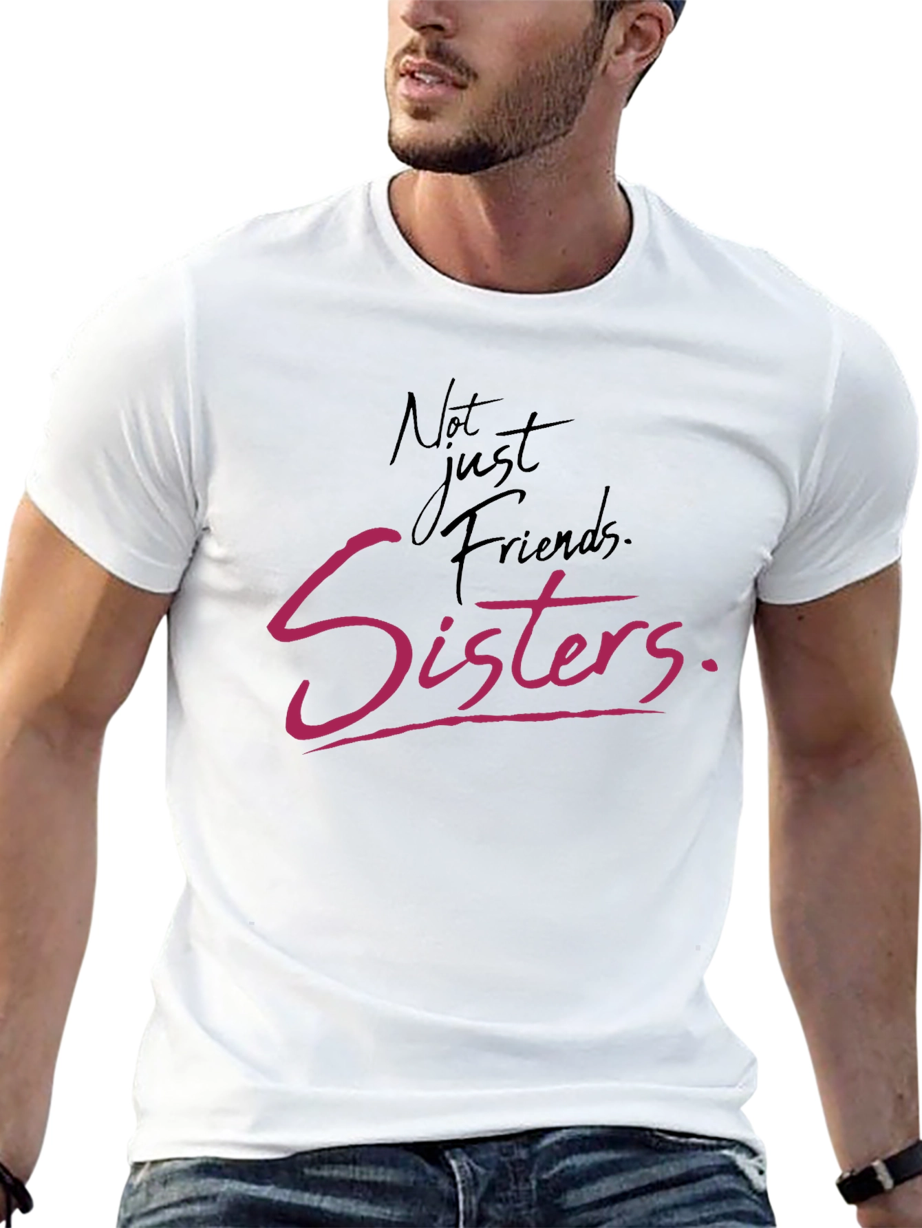 Not Just Friends Sisters Tee - Black