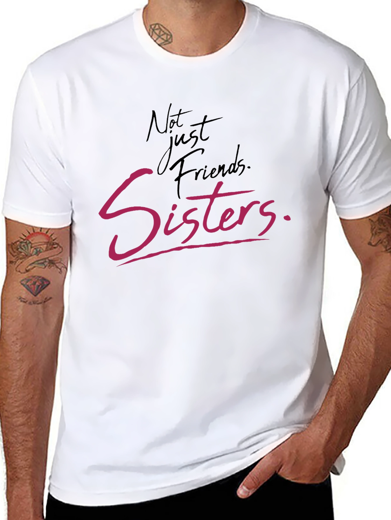 Not Just Friends Sisters Tee - Black