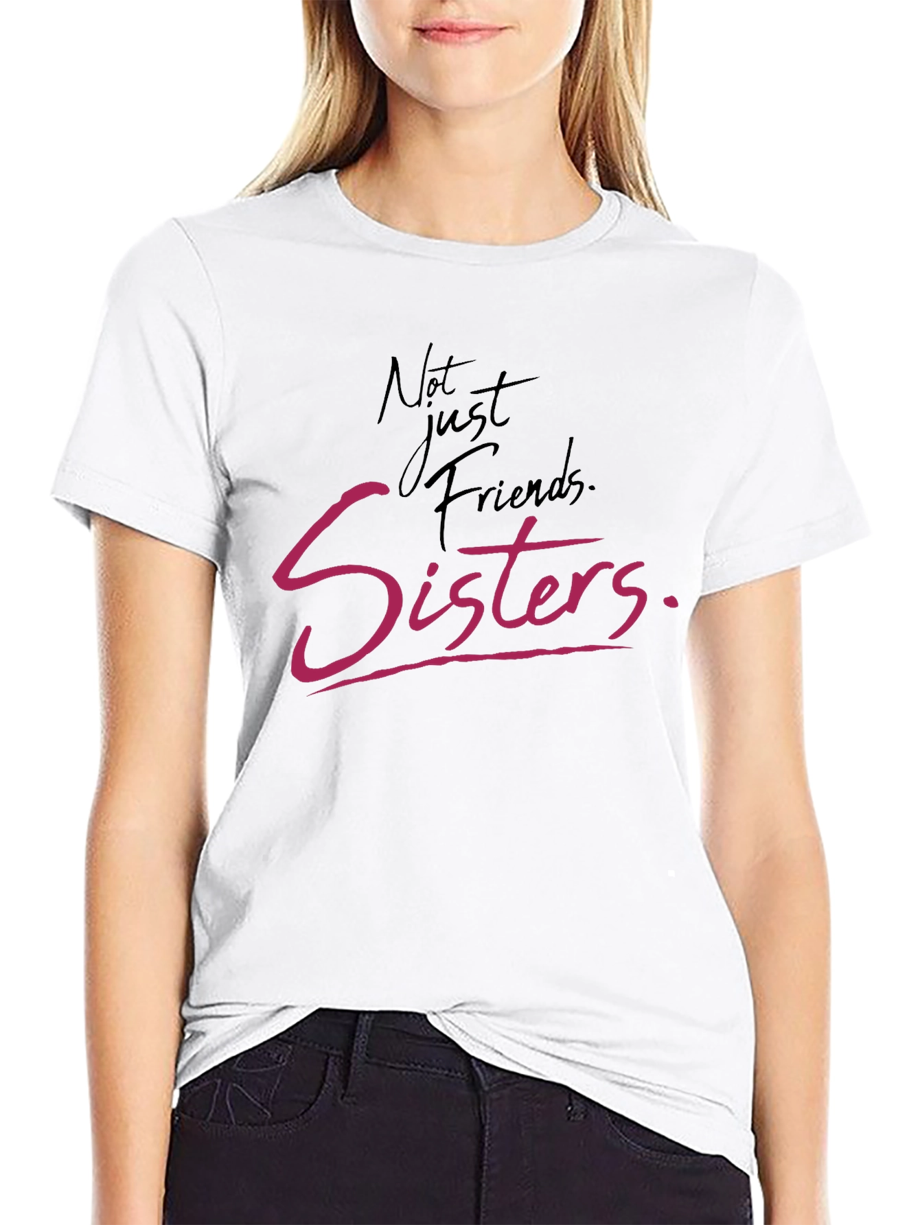 Not Just Friends Sisters Tee - Black