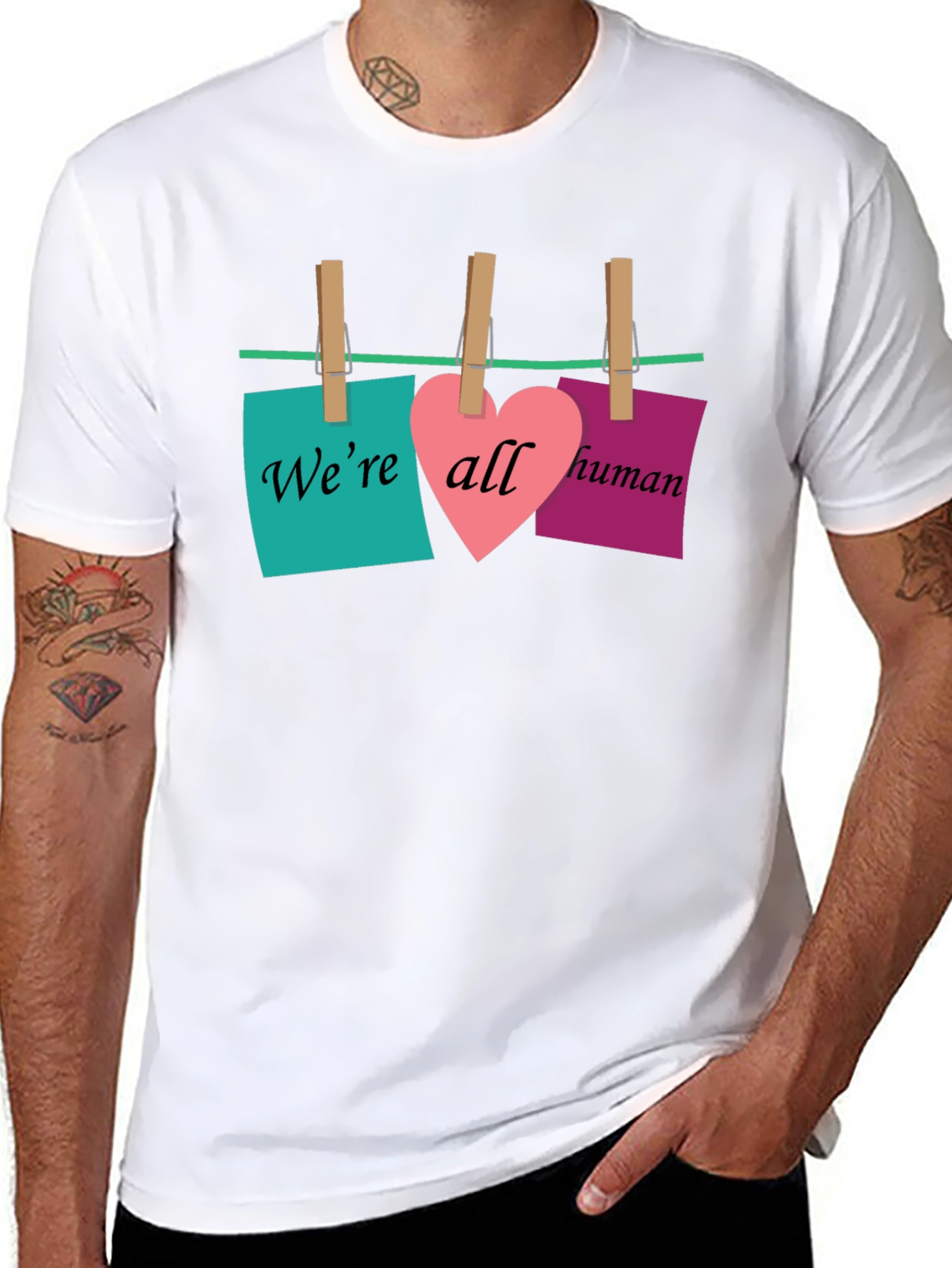 Were All Human T-Shirt - Equality & Love Design