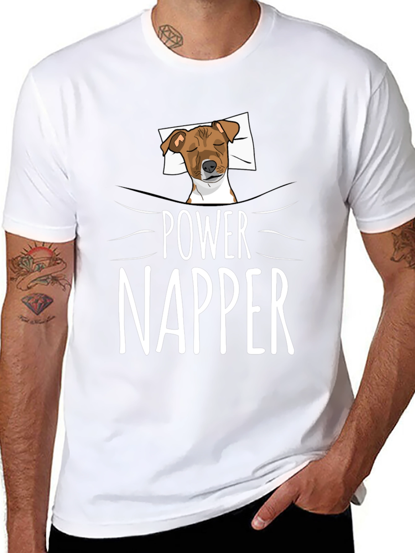 Power Napper Dog Graphic T-Shirt