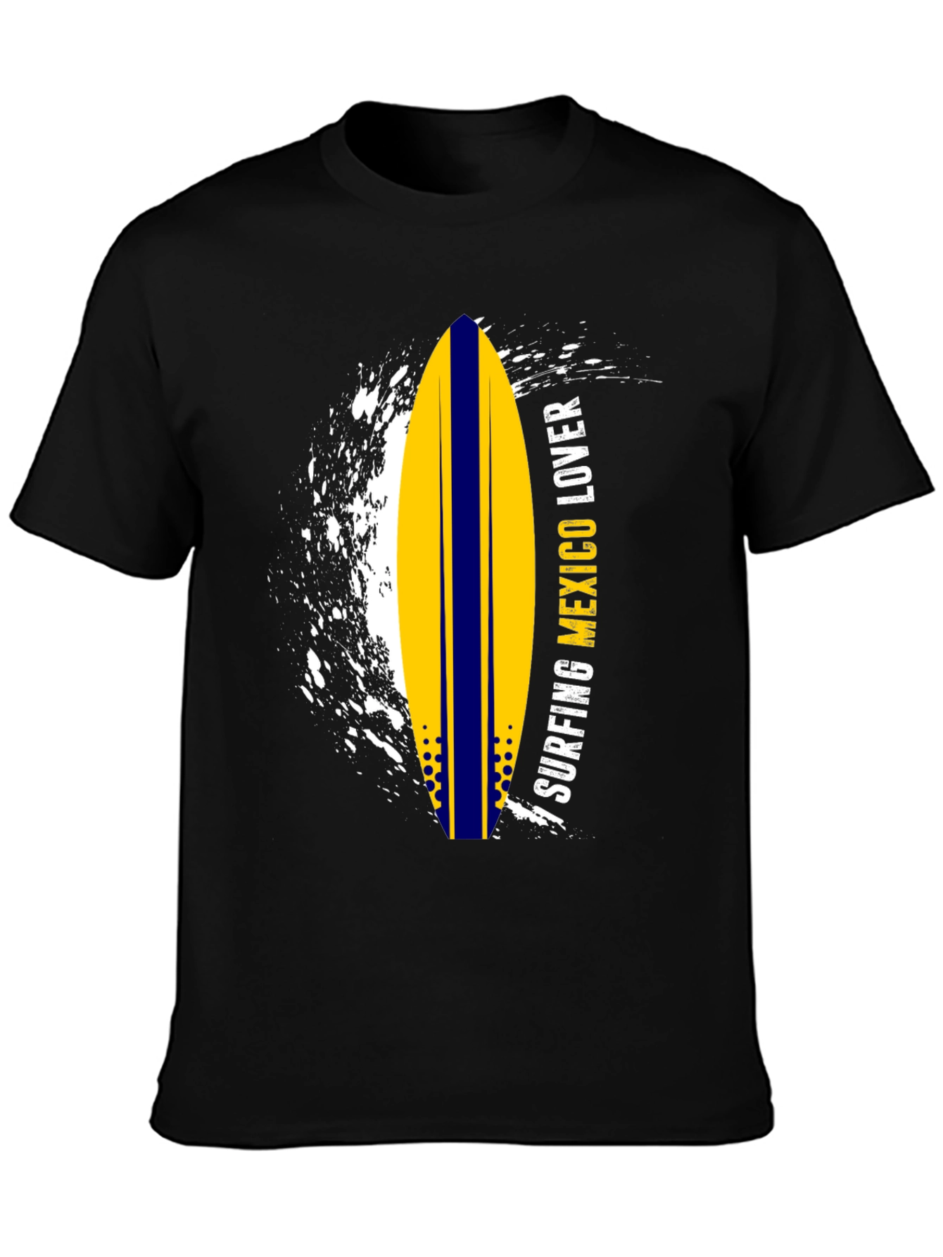 Surfing Mexico Lover Tee - Black Graphic T-Shirt