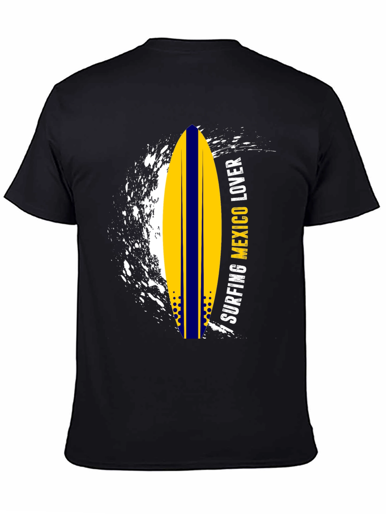 Surfing Mexico Lover Tee - Black Graphic T-Shirt