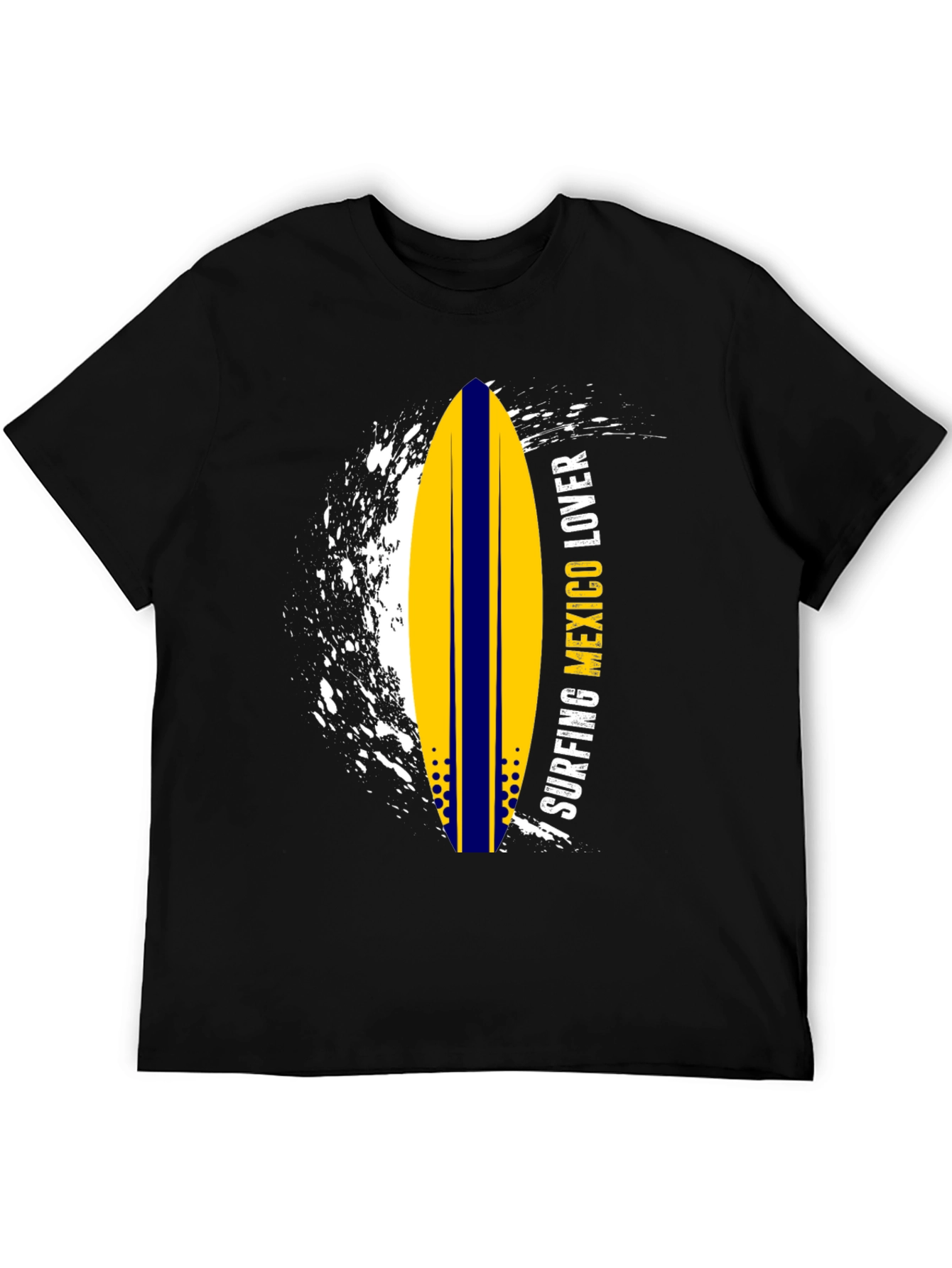 Surfing Mexico Lover Tee - Black Graphic T-Shirt