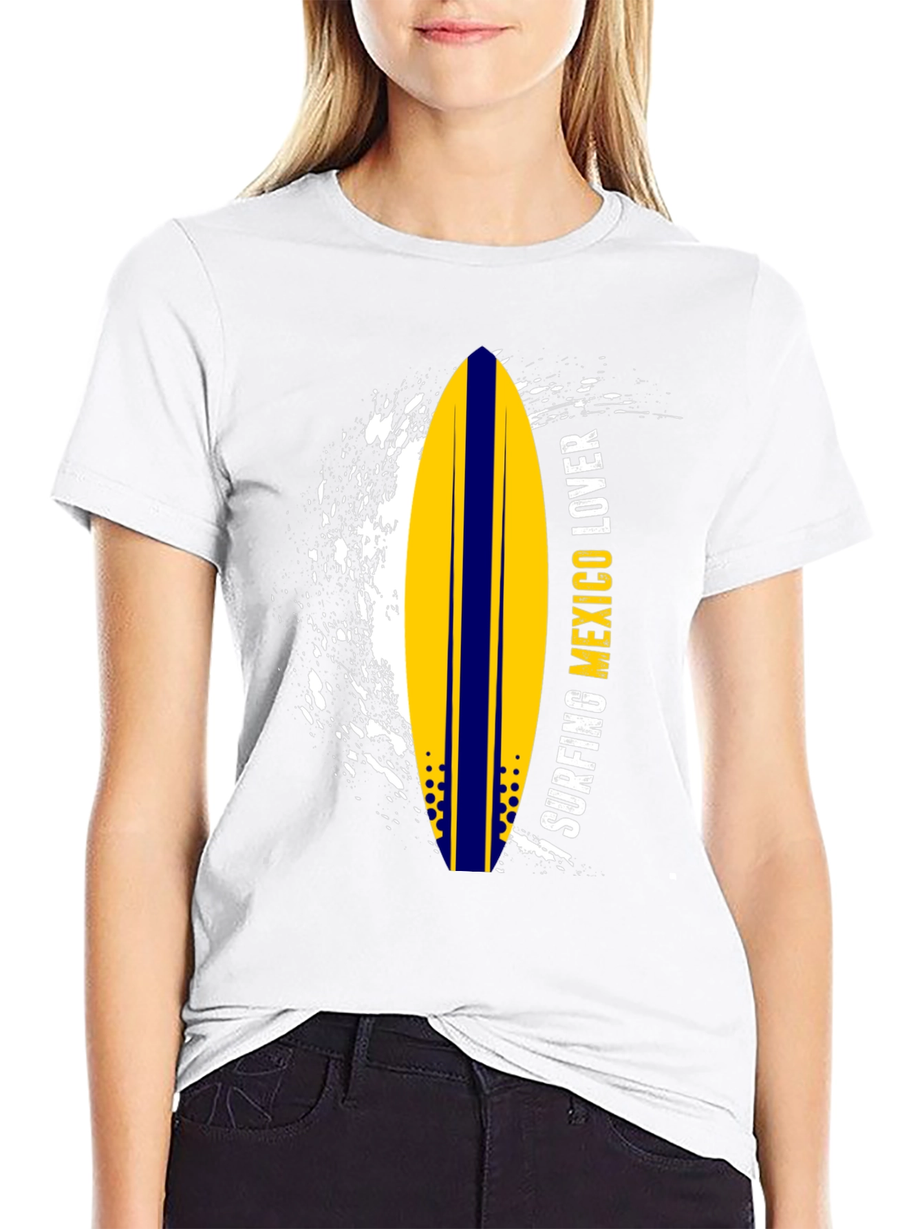 Surfing Mexico Lover Tee - Black Graphic T-Shirt