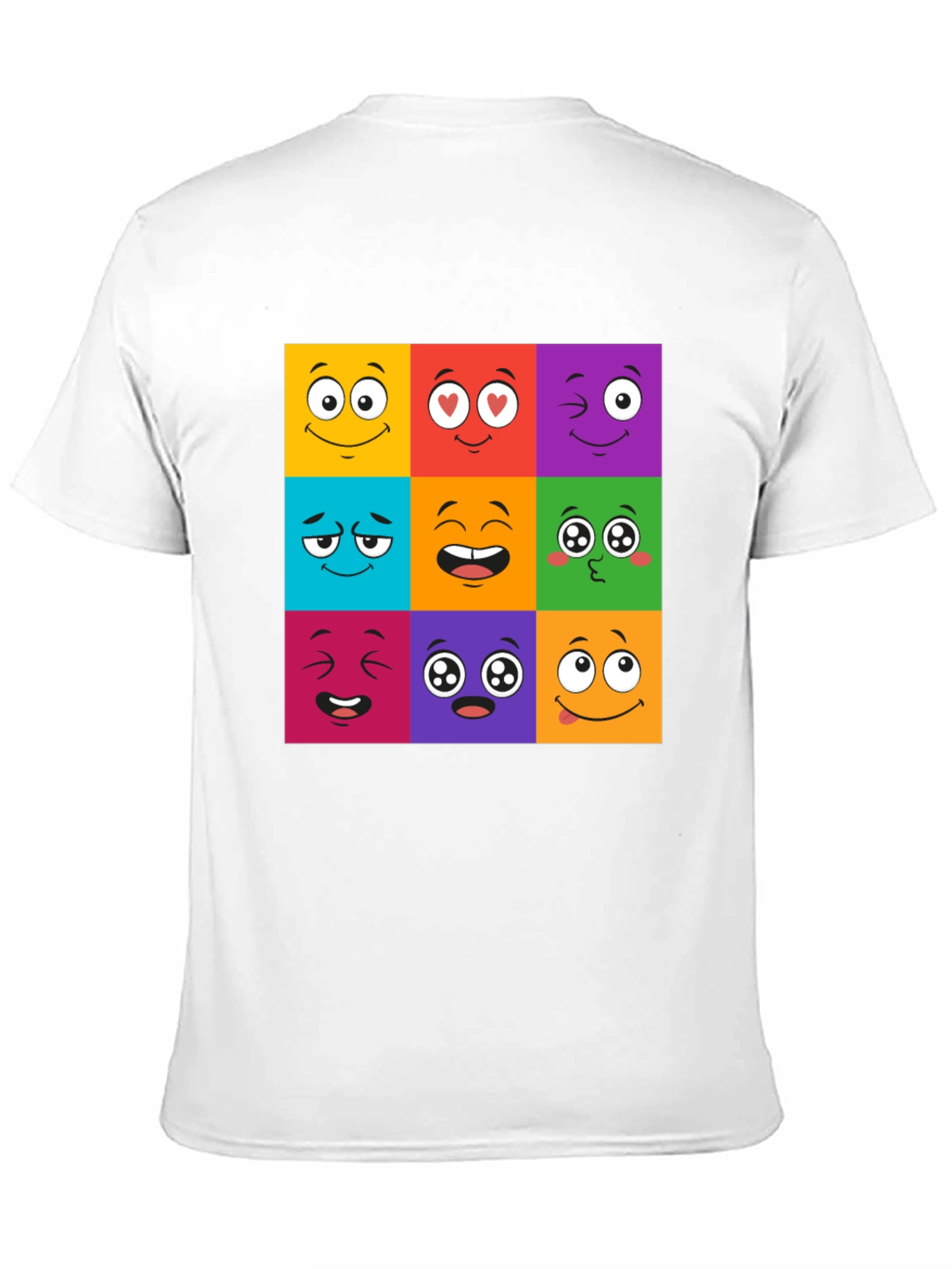Emoji Face Grid T-Shirt - Fun & Playful Design