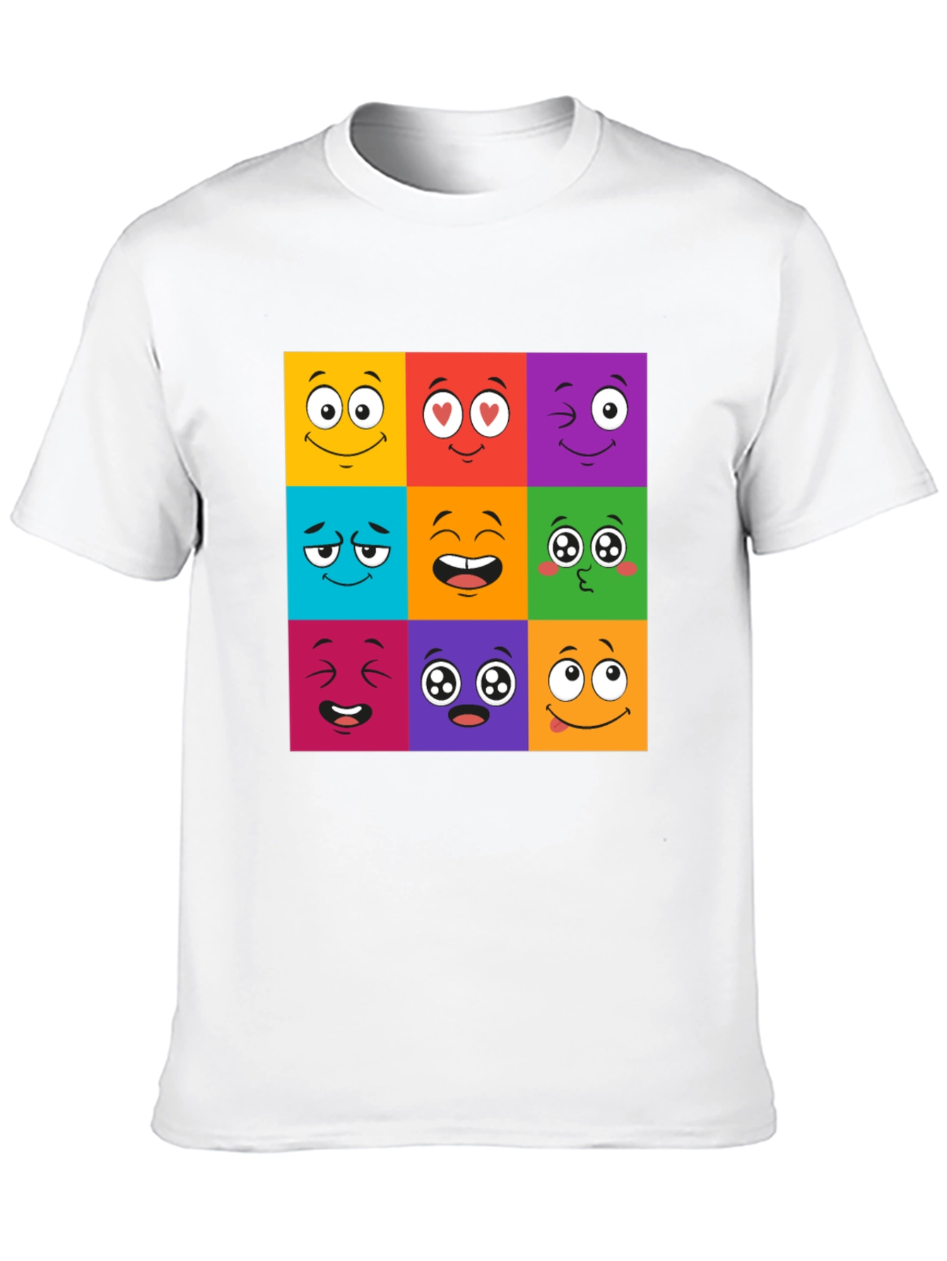 Emoji Face Grid T-Shirt - Fun & Playful Design