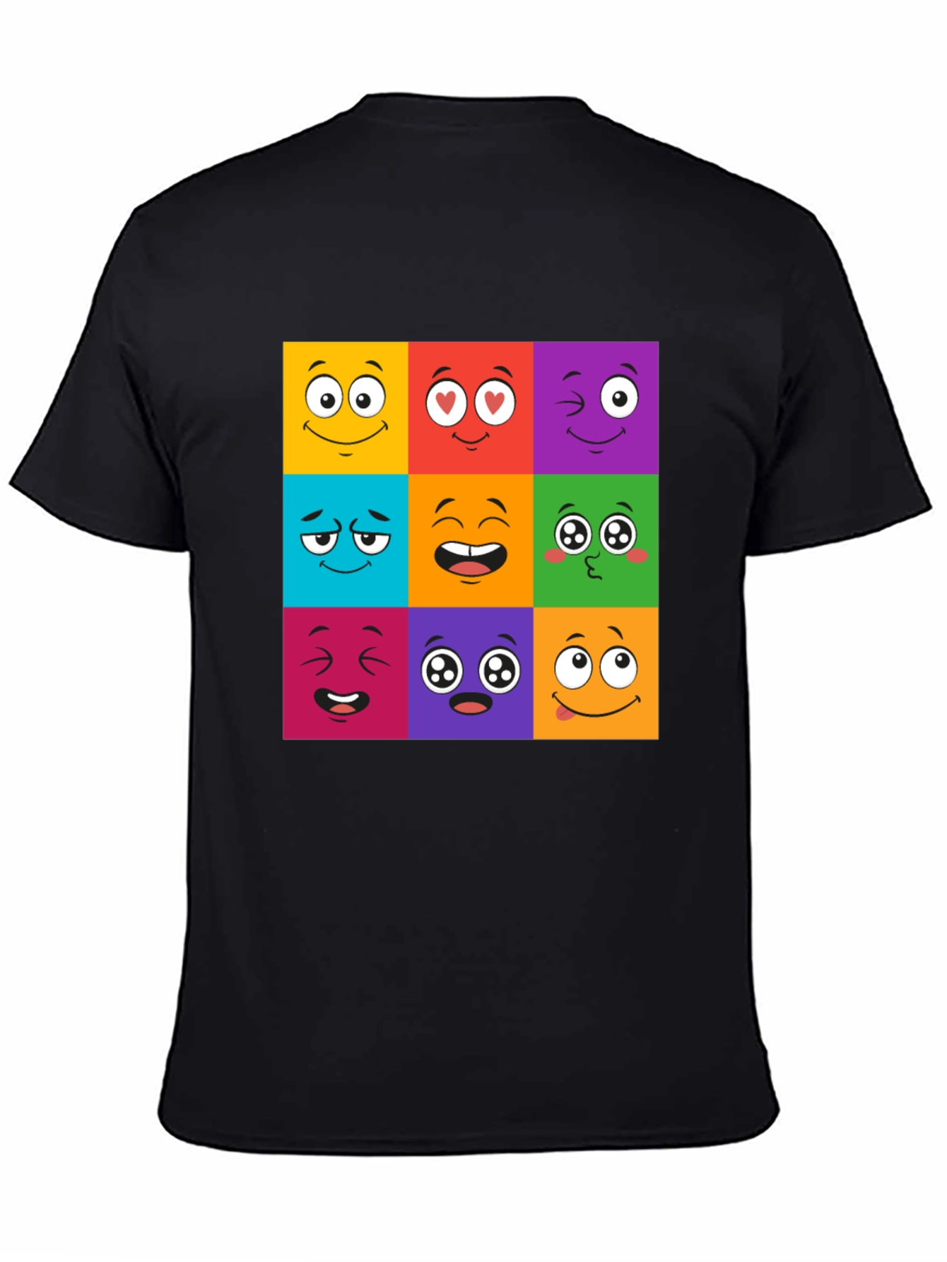 Emoji Face Grid T-Shirt - Fun & Playful Design