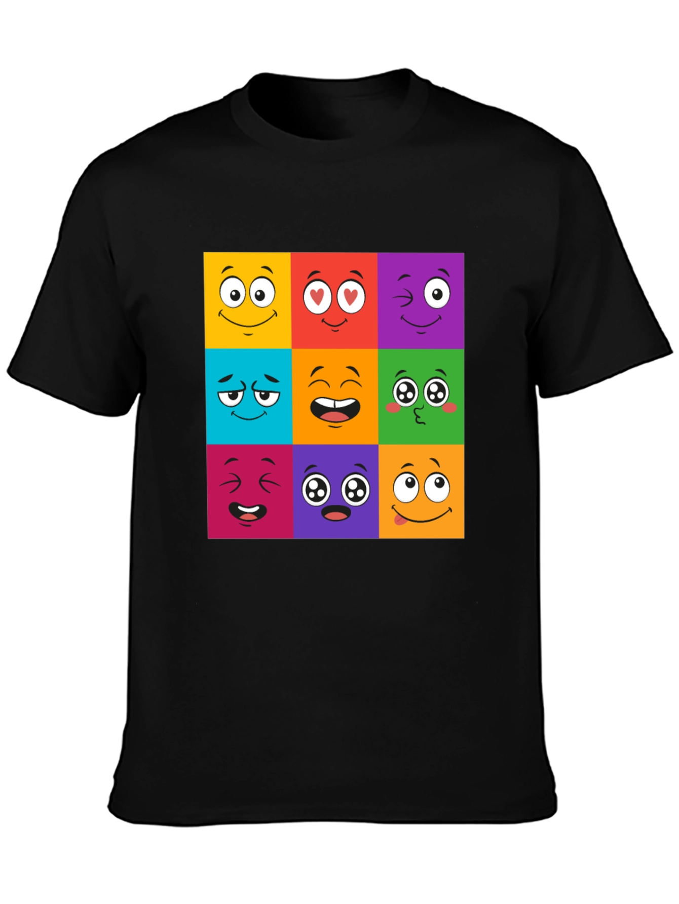 Emoji Face Grid T-Shirt - Fun & Playful Design