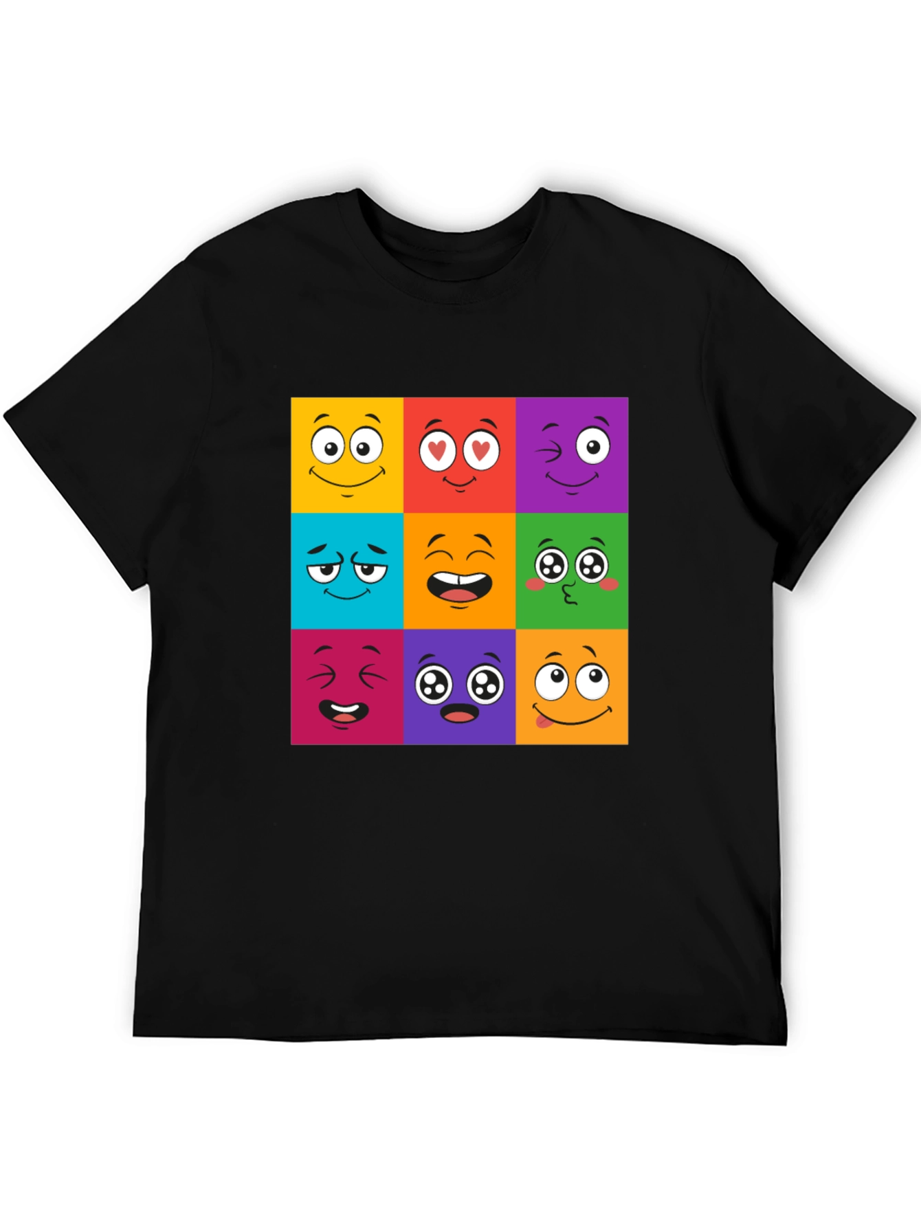 Emoji Face Grid T-Shirt - Fun & Playful Design
