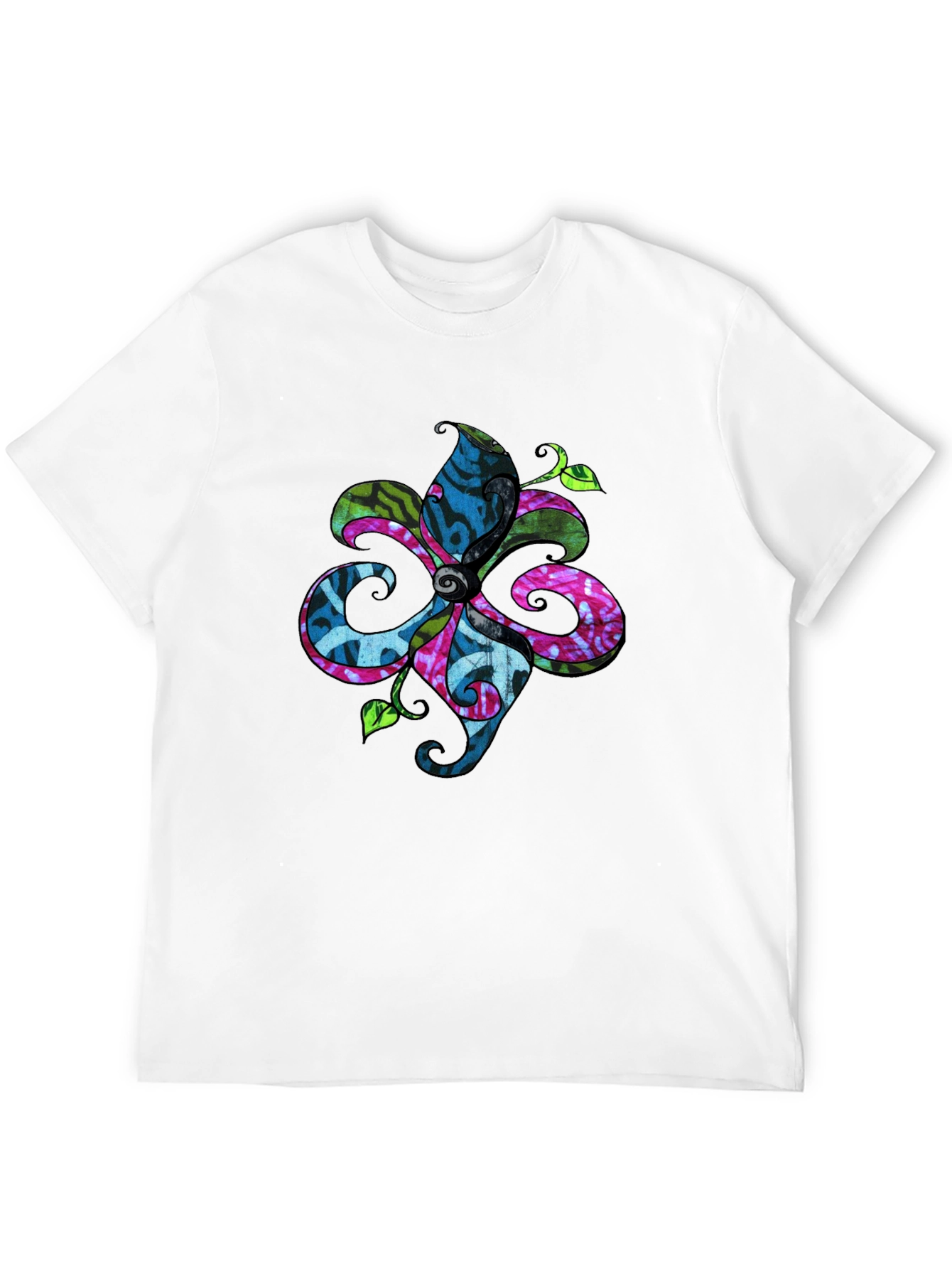 Floral Batik T-Shirt - Black