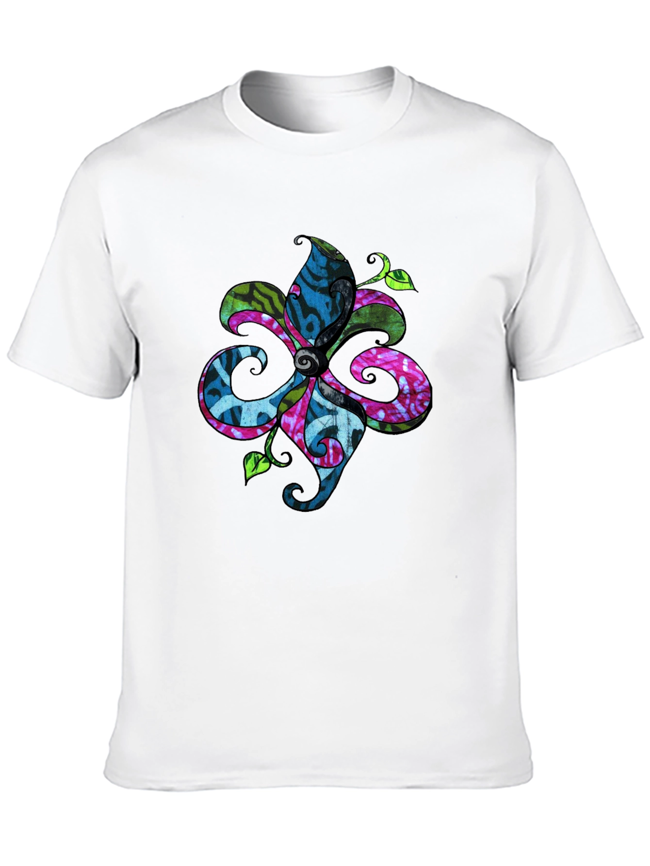 Floral Batik T-Shirt - Black