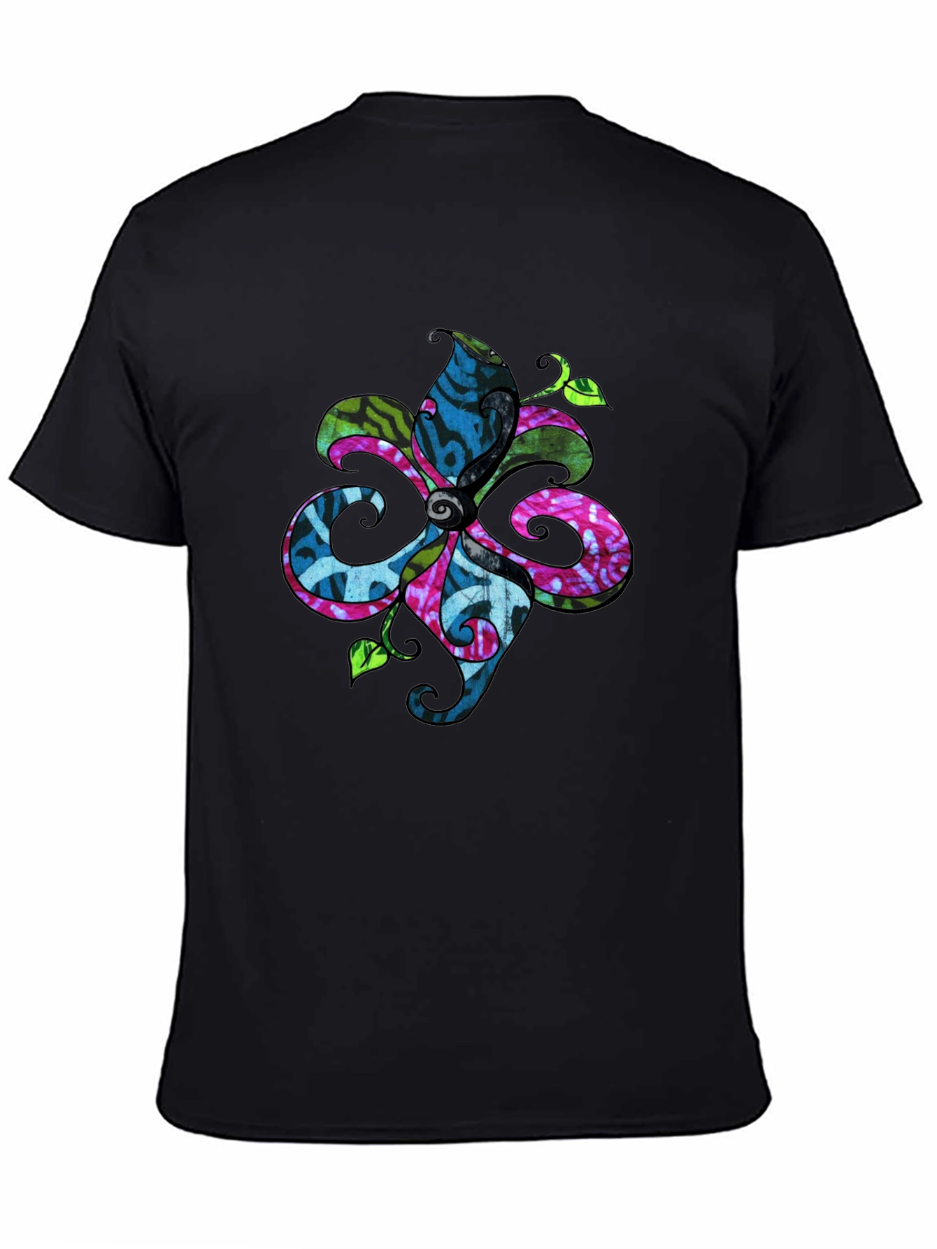 Floral Batik T-Shirt - Black
