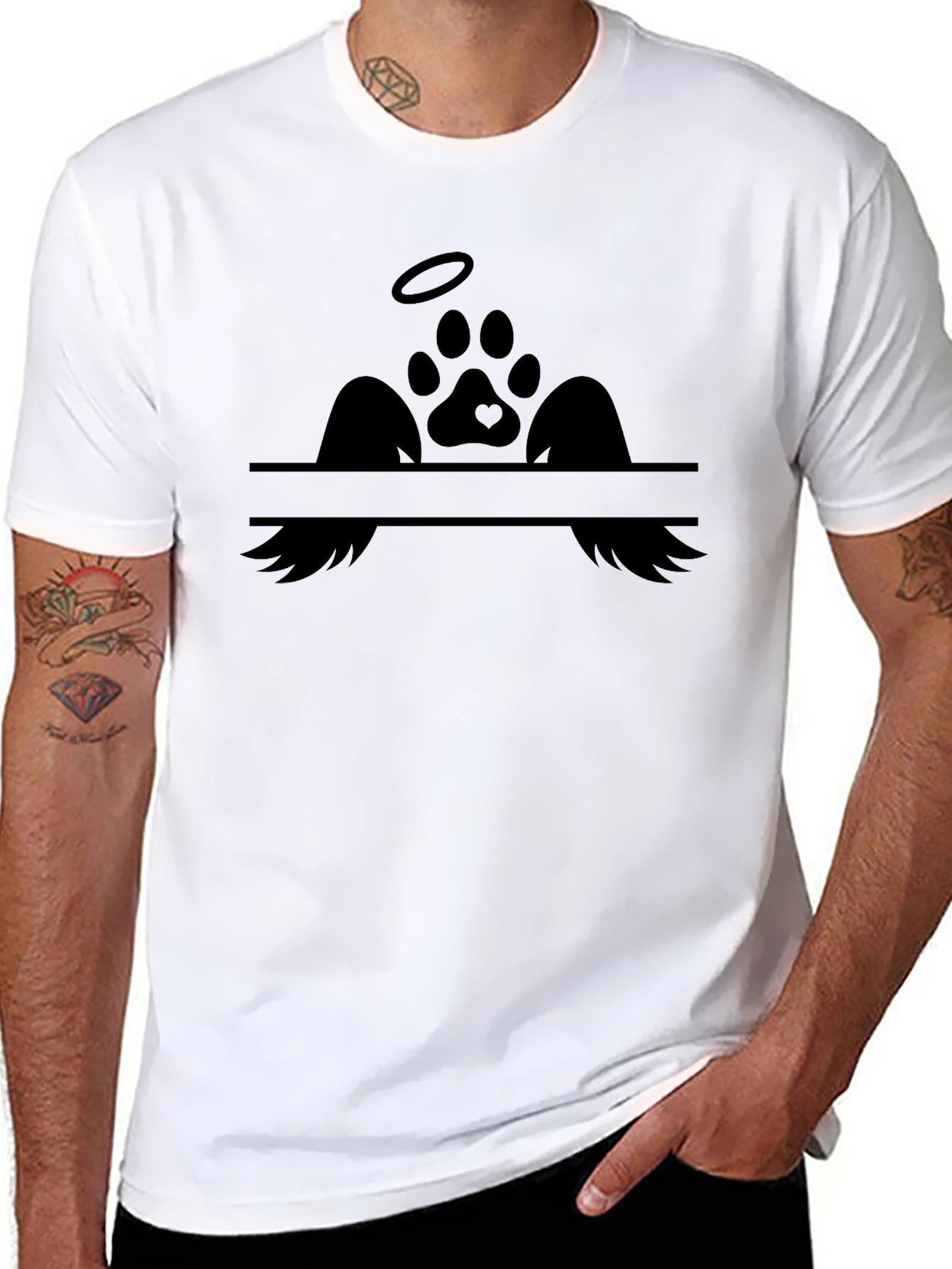 Angel Pet Paw Print Memorial T-Shirt