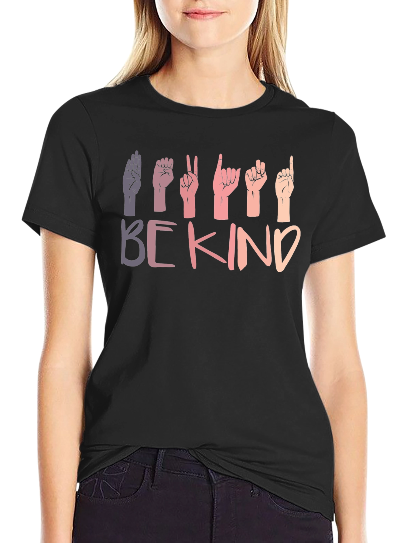 Be Kind ASL Sign Language Graphic T-Shirt