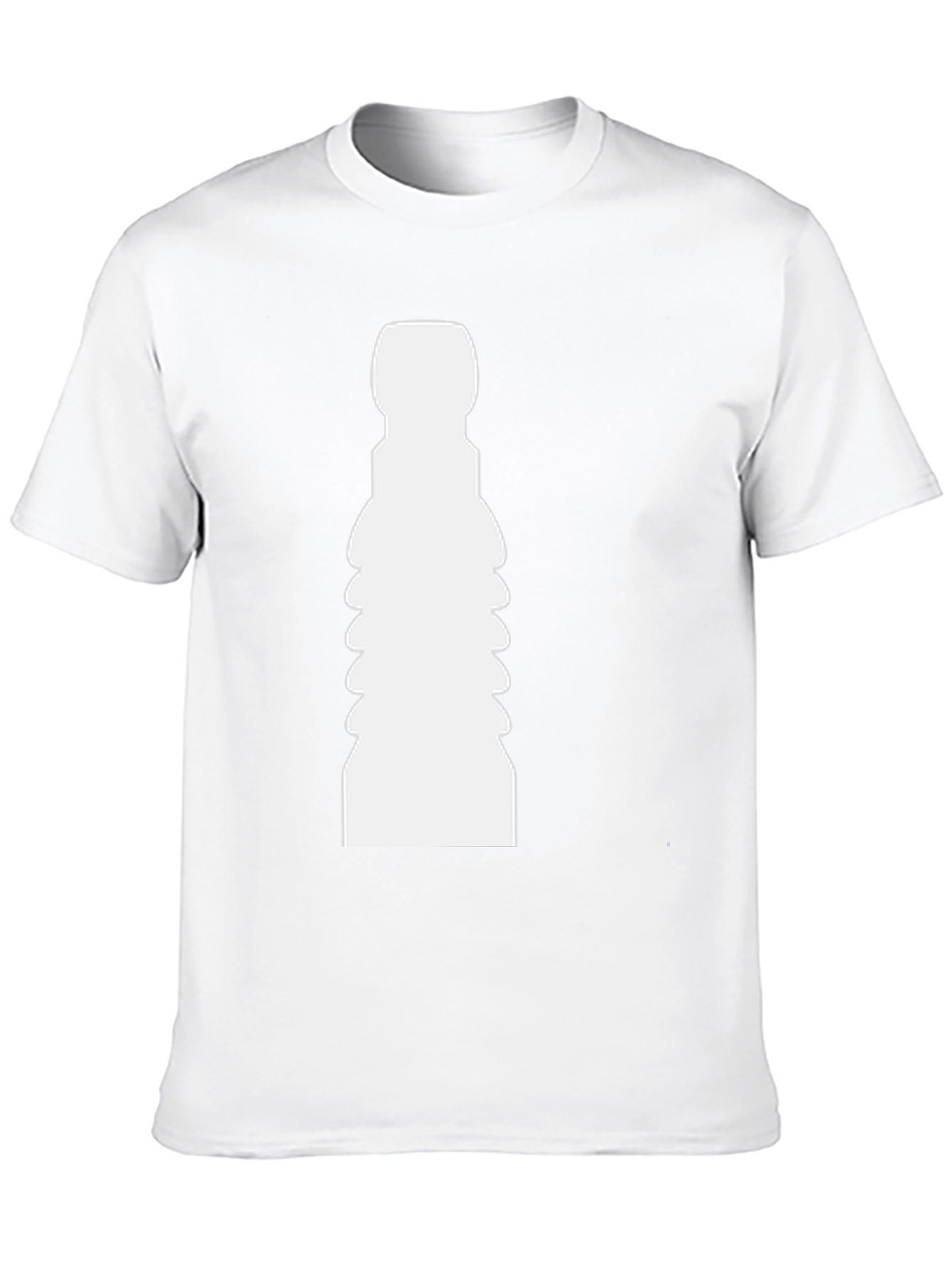 Unique White Shape Print Black T-Shirt