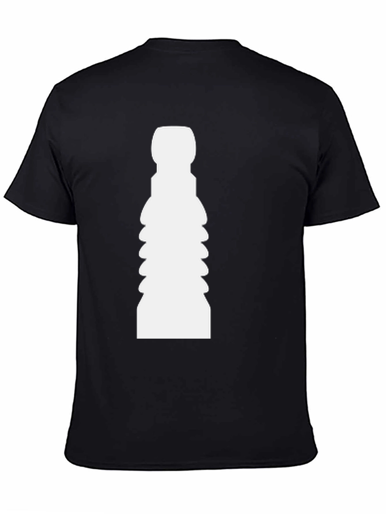 Unique White Shape Print Black T-Shirt