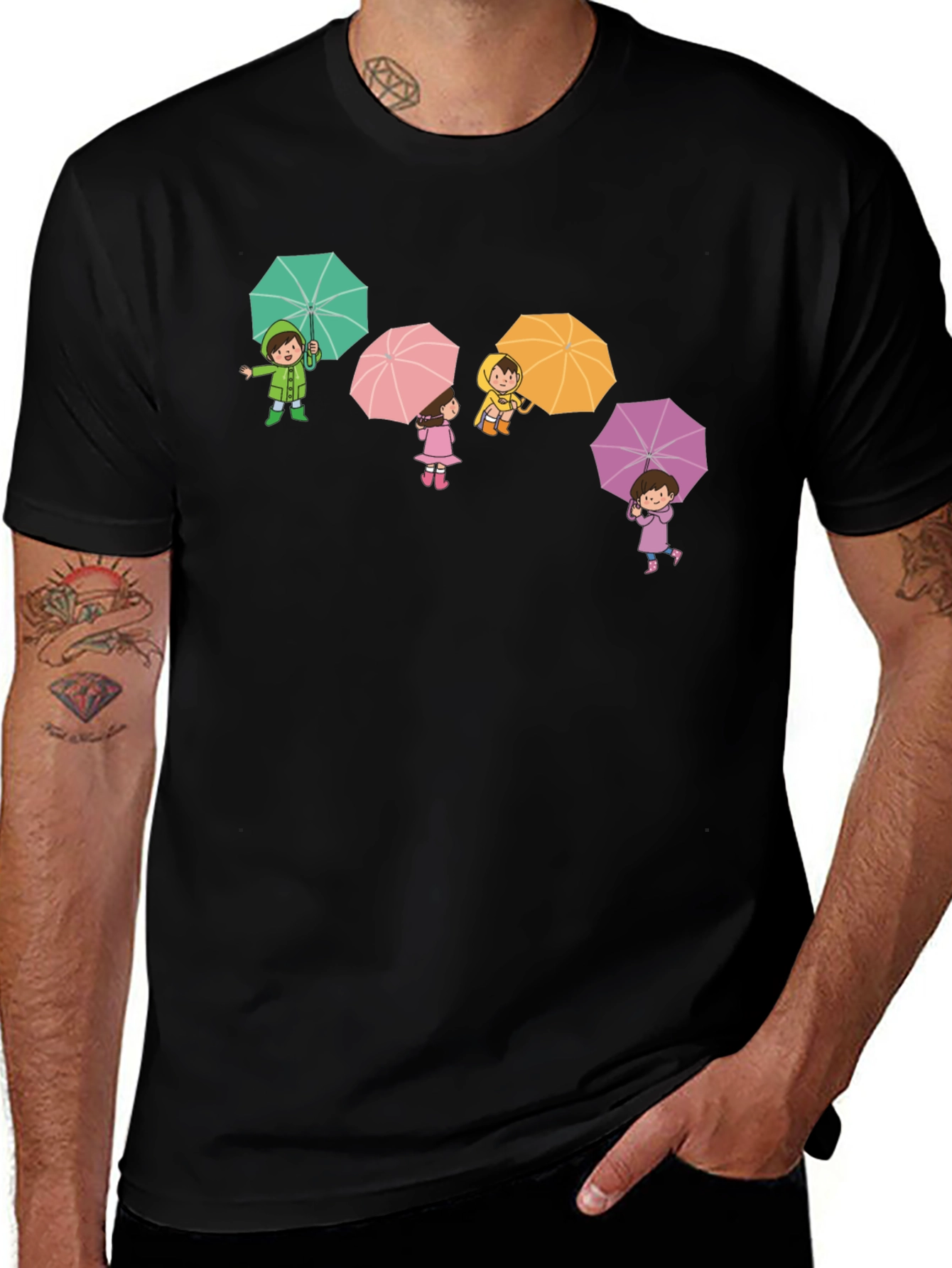 Umbrella Kids Graphic Tee - Black