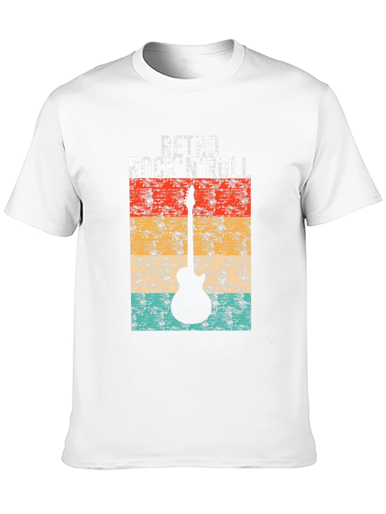 Retro Rock n Roll Guitar Graphic Tee - Black