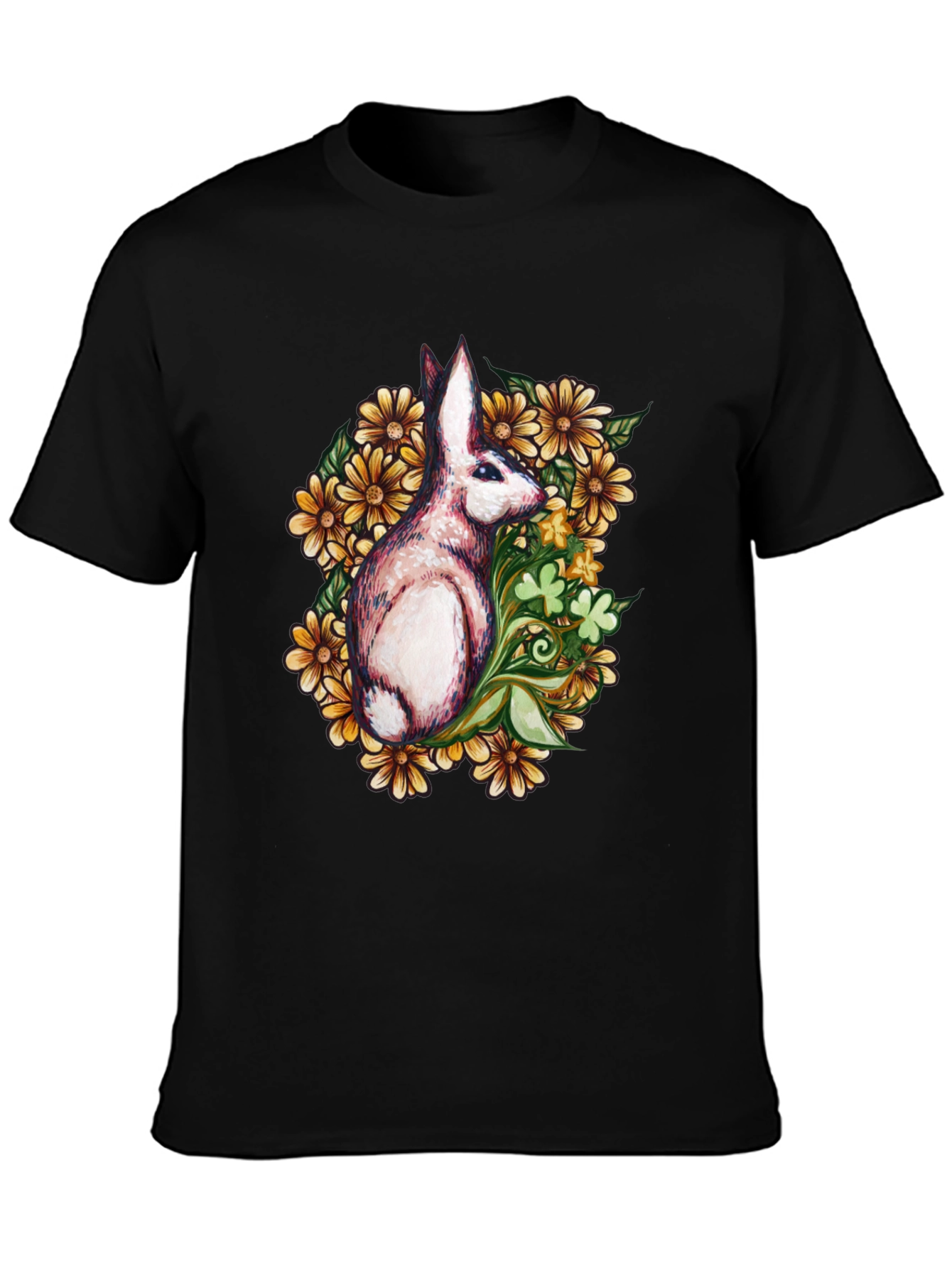 Rabbit Floral Graphic T-Shirt