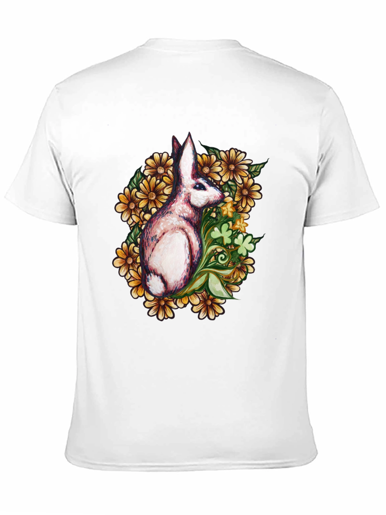 Rabbit Floral Graphic T-Shirt
