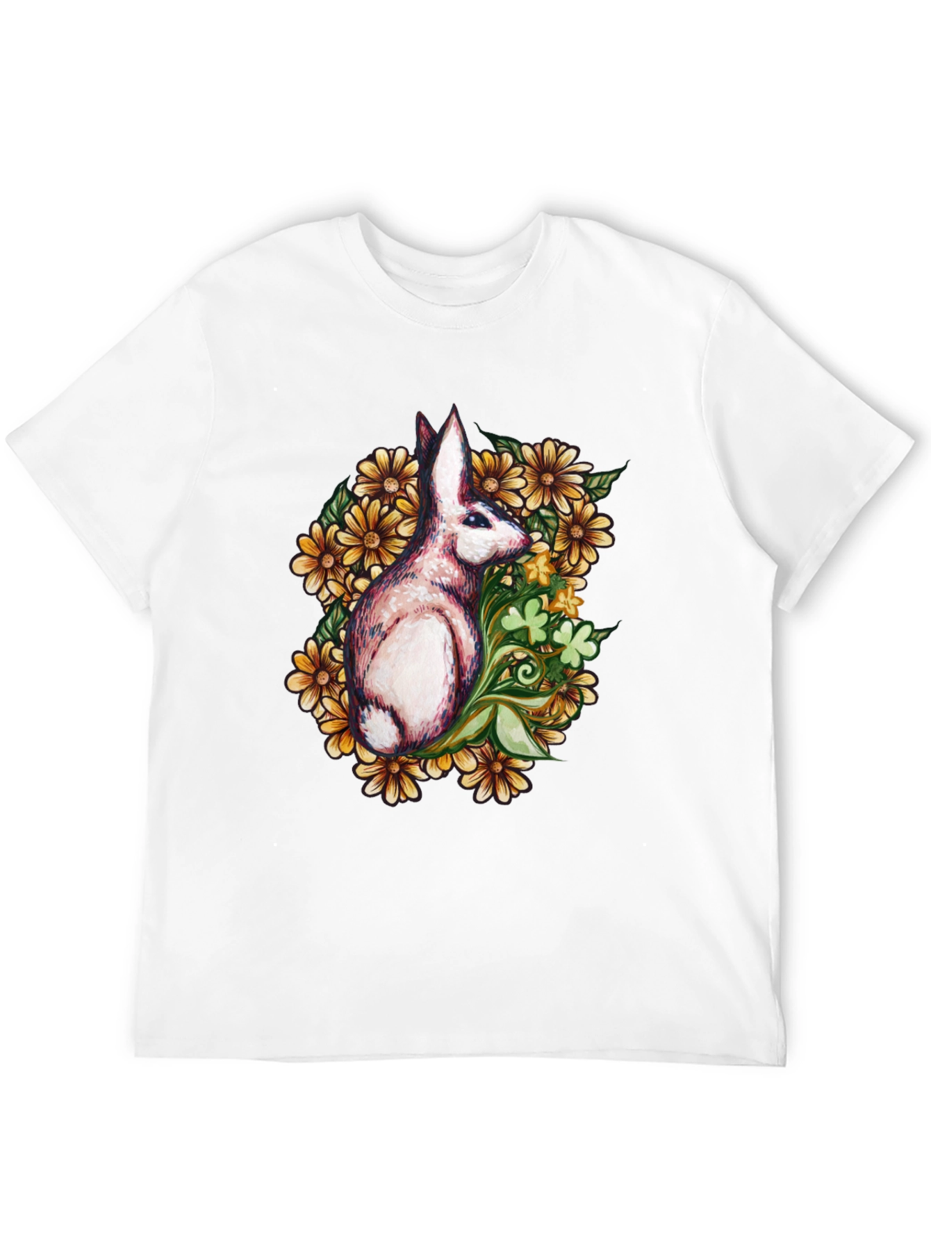 Rabbit Floral Graphic T-Shirt