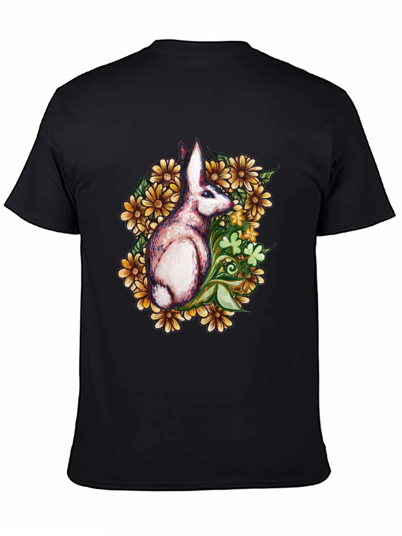 Rabbit Floral Graphic T-Shirt