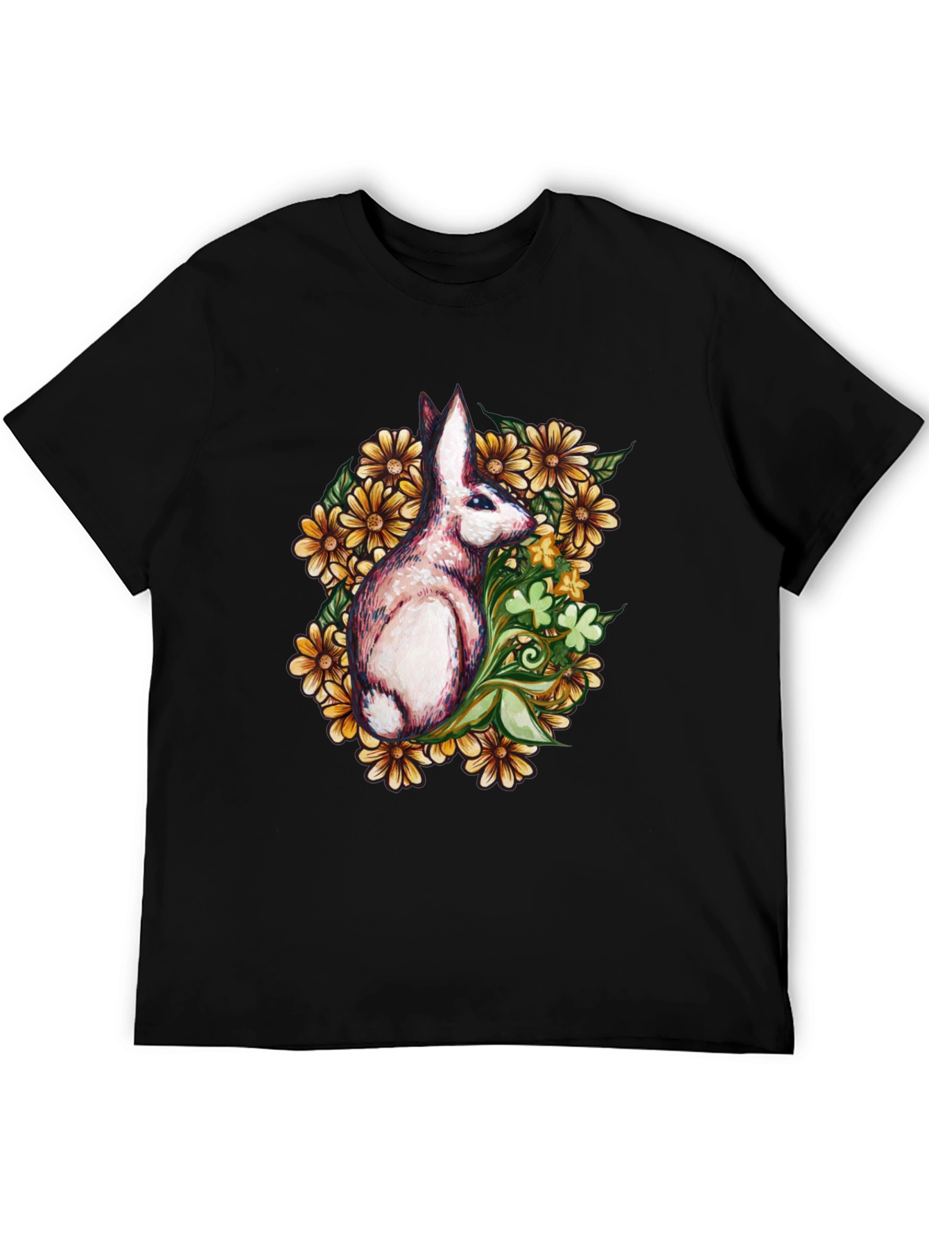 Rabbit Floral Graphic T-Shirt