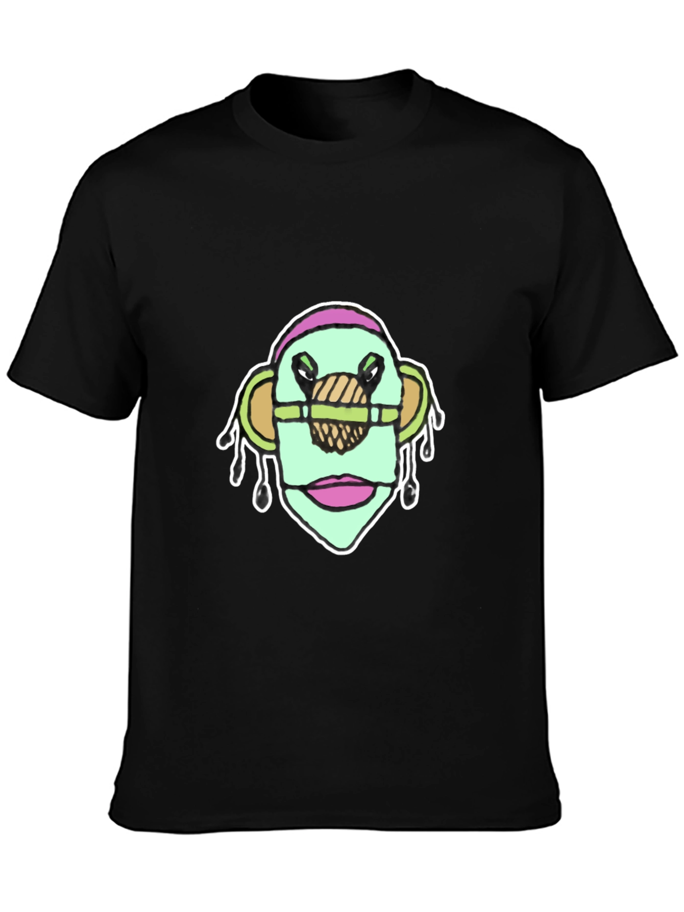 Abstract Face Graphic Tee - Unique Design