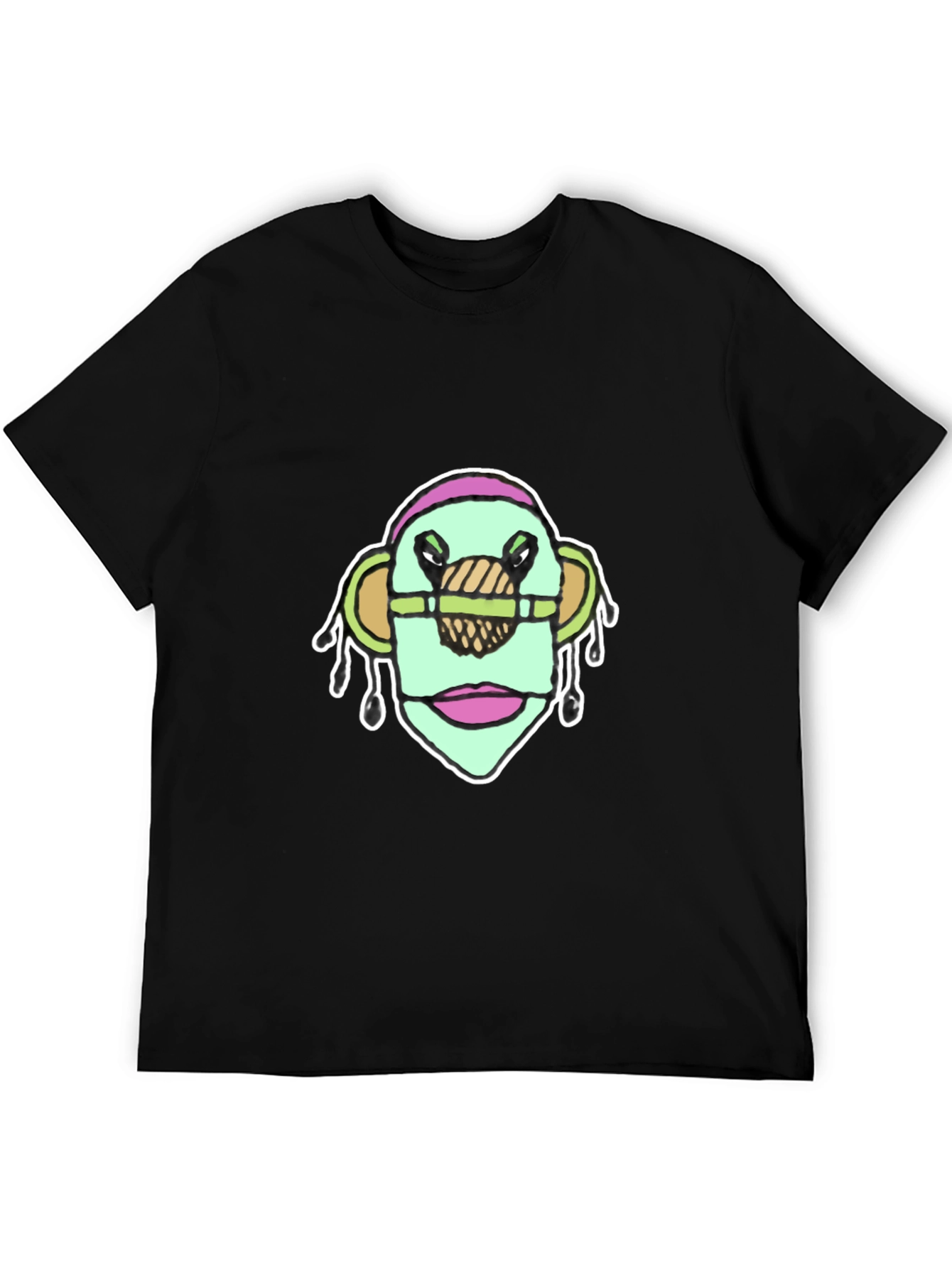 Abstract Face Graphic Tee - Unique Design