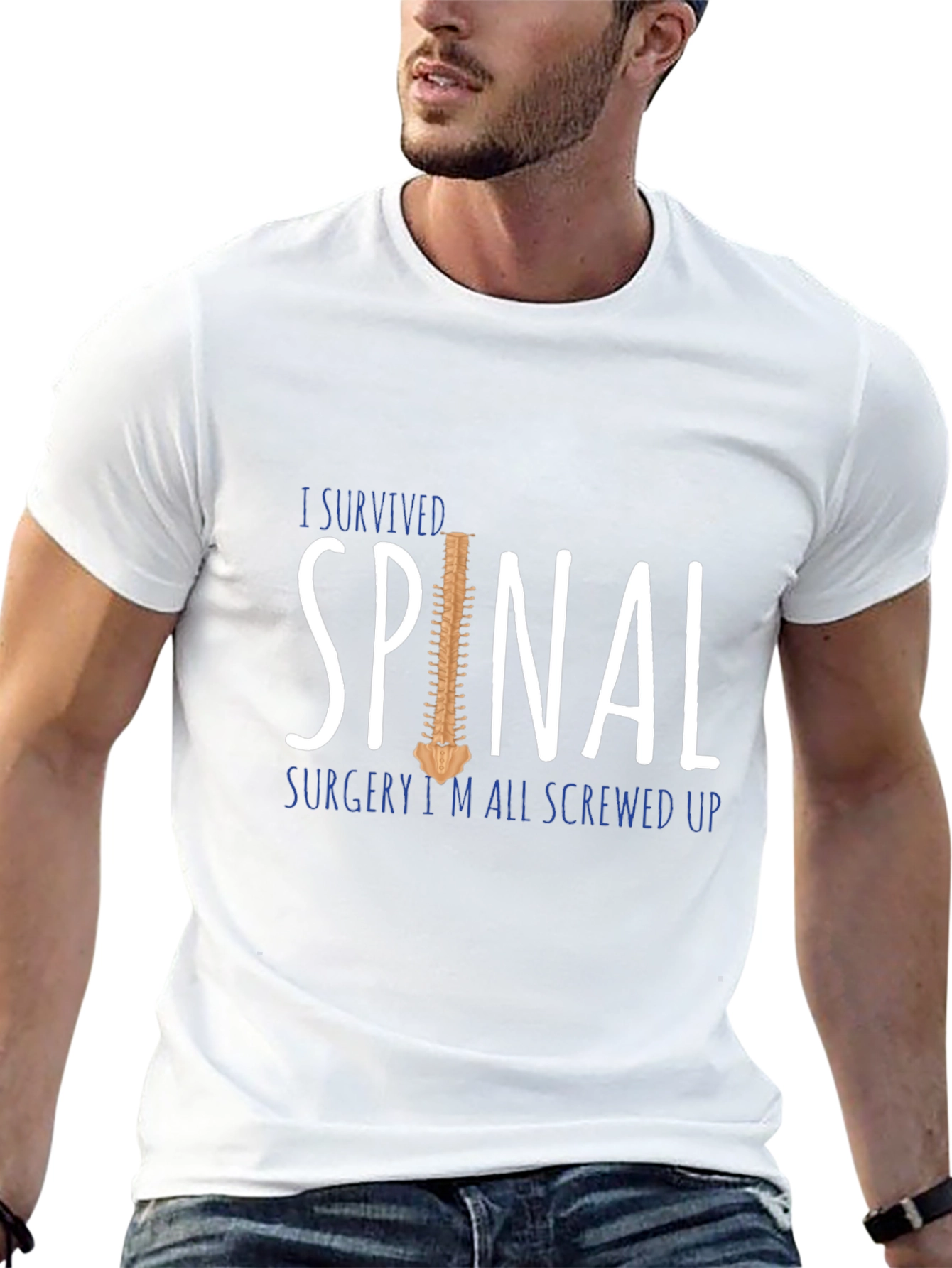 Spinal Surgery Survivor T-Shirt Funny Screwed Up Tee