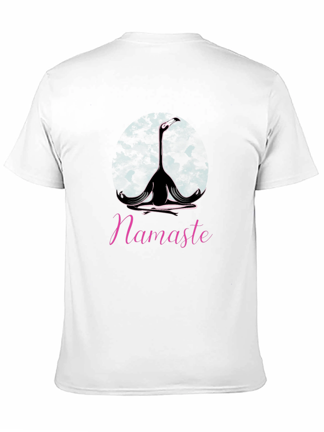 Namaste Yoga Flamingo Black T-Shirt