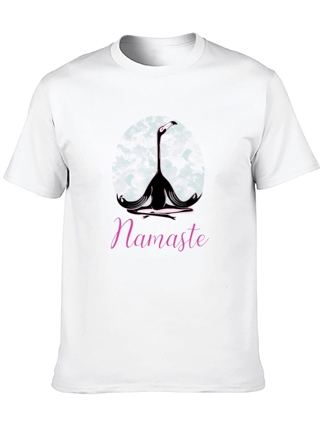 Namaste Yoga Flamingo Black T-Shirt