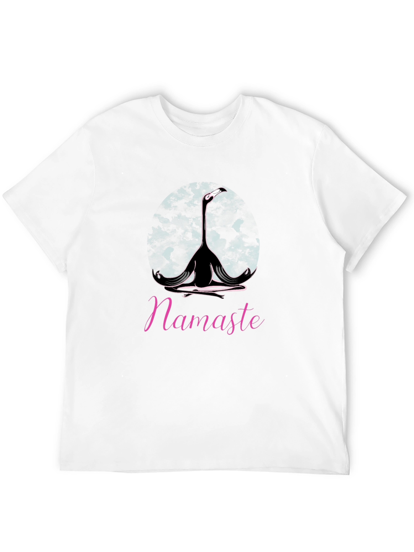 Namaste Yoga Flamingo Black T-Shirt