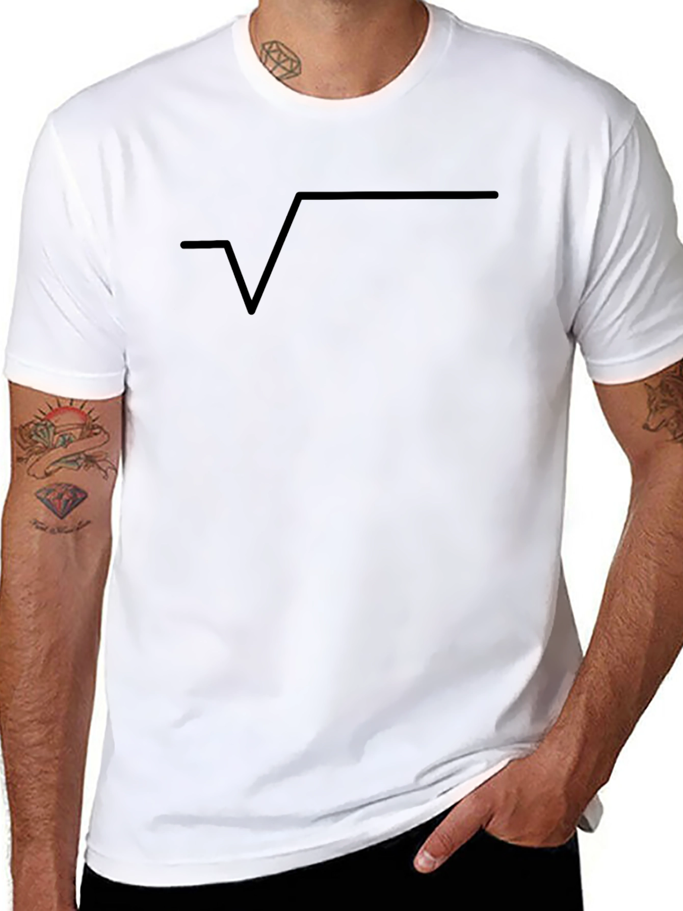Math Symbol Square Root Graphic Black T-Shirt